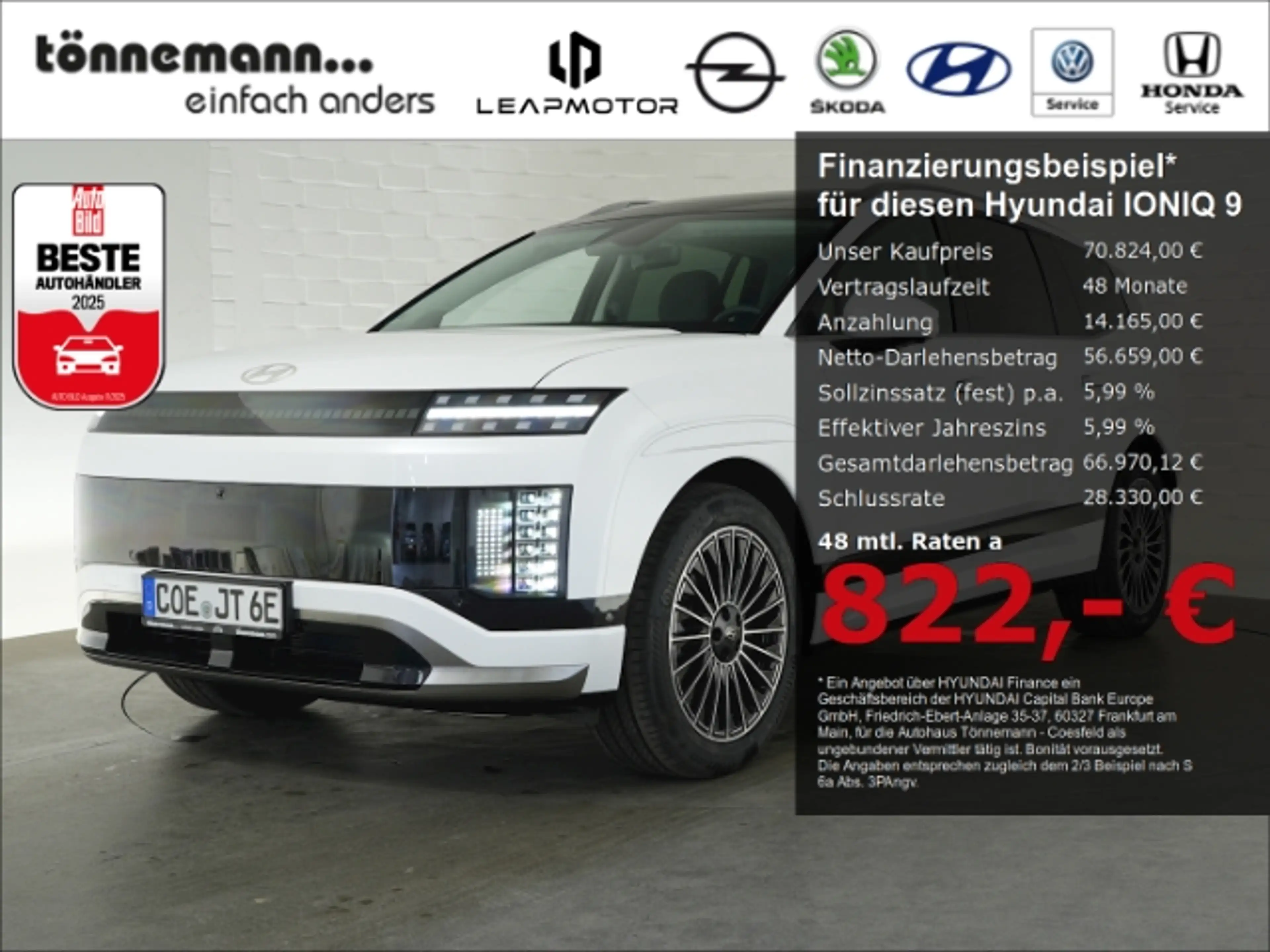 Hyundai IONIQ 9 UNIQ 110kWh 4WD 6-SITZER+NAVI+360 GRAD KAMERA+SITZ