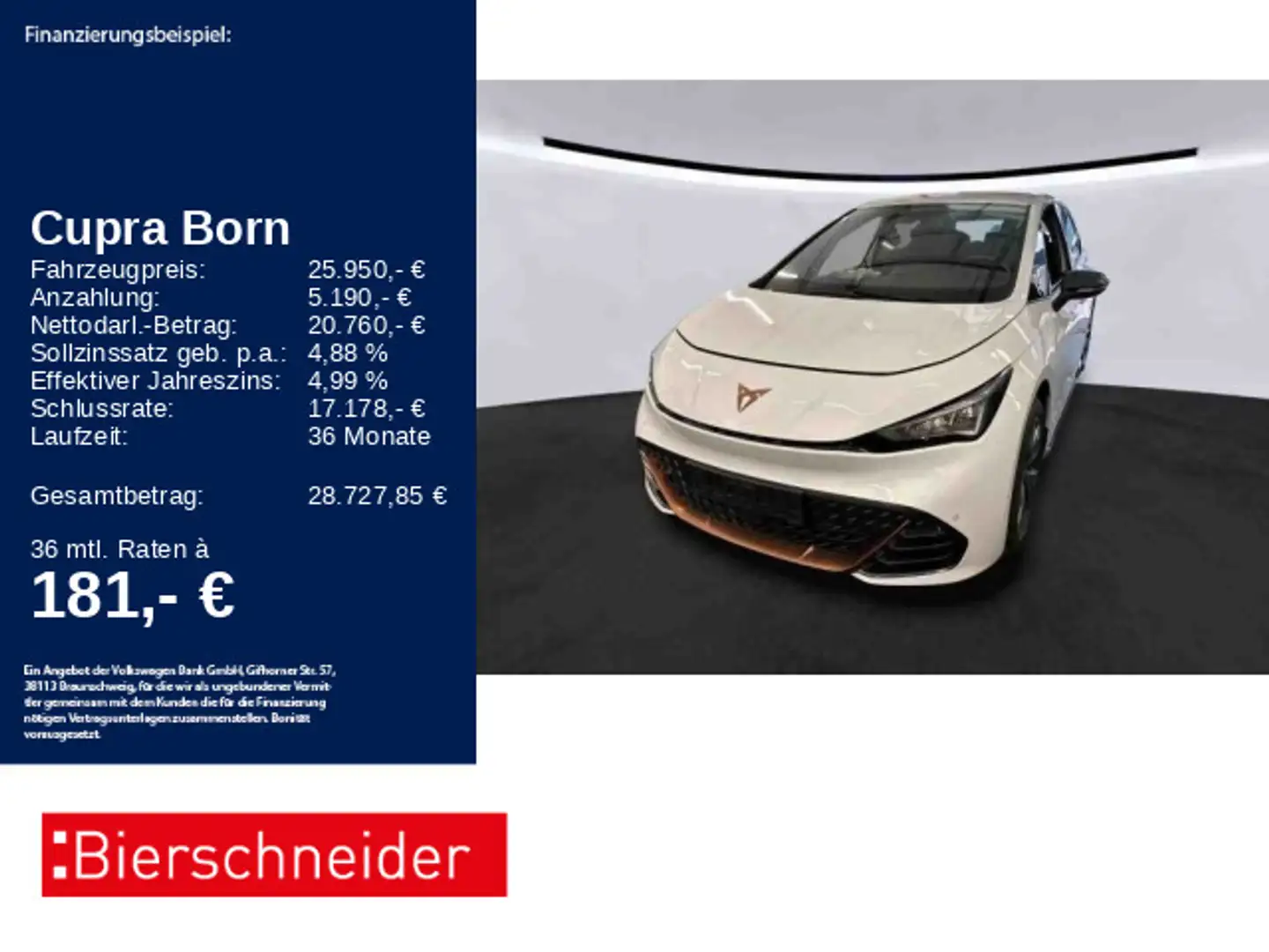 CUPRA Born ACC WÄPU SHZ CAM Weiß - 1