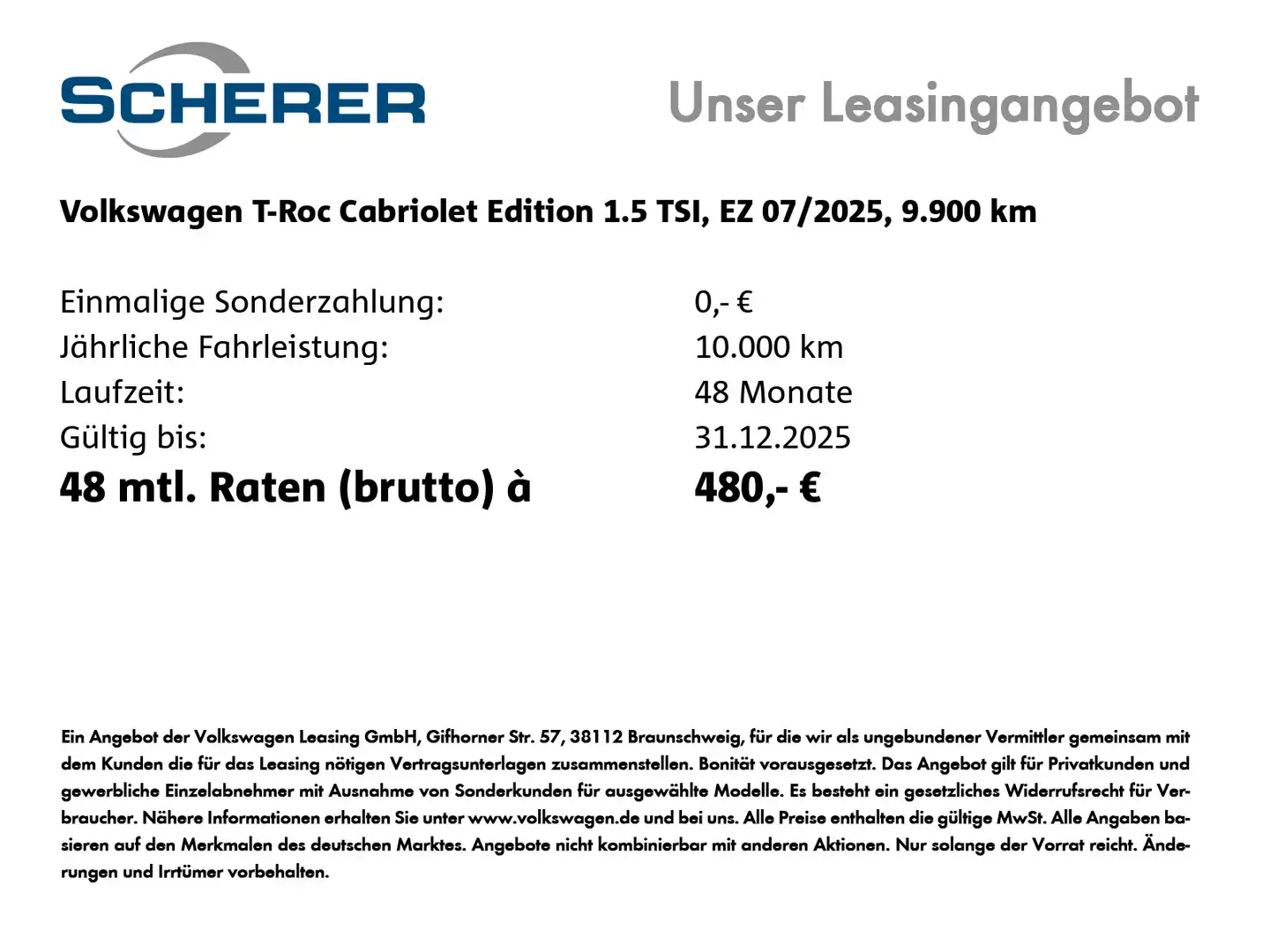 Volkswagen T-Roc 1.5 TSI *R-Line* Edition Karmann Grau - 2