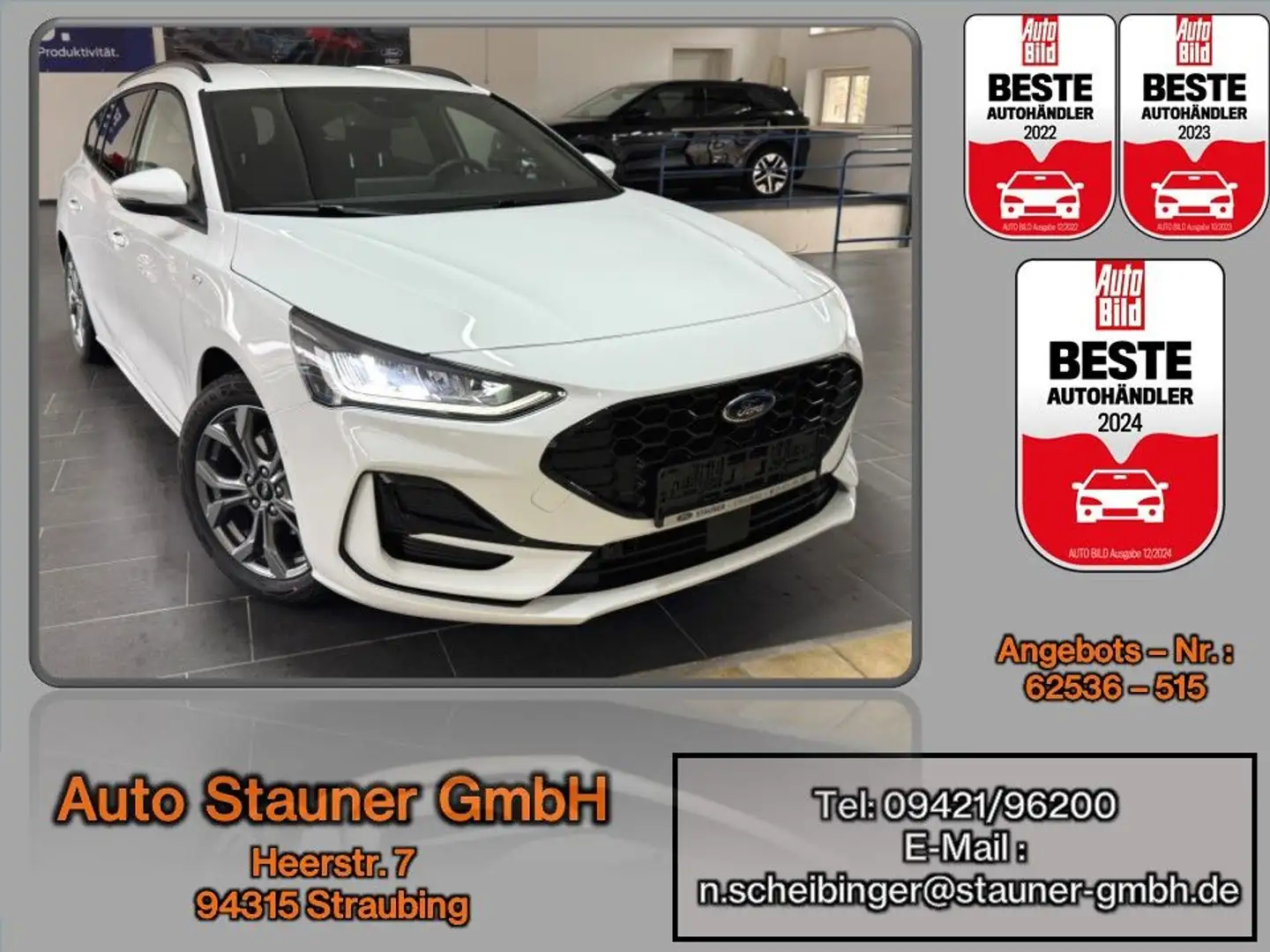 Ford Focus Turnier 1.0 EcoBoost MHEV ST-Line *KAMERA* Weiß - 1