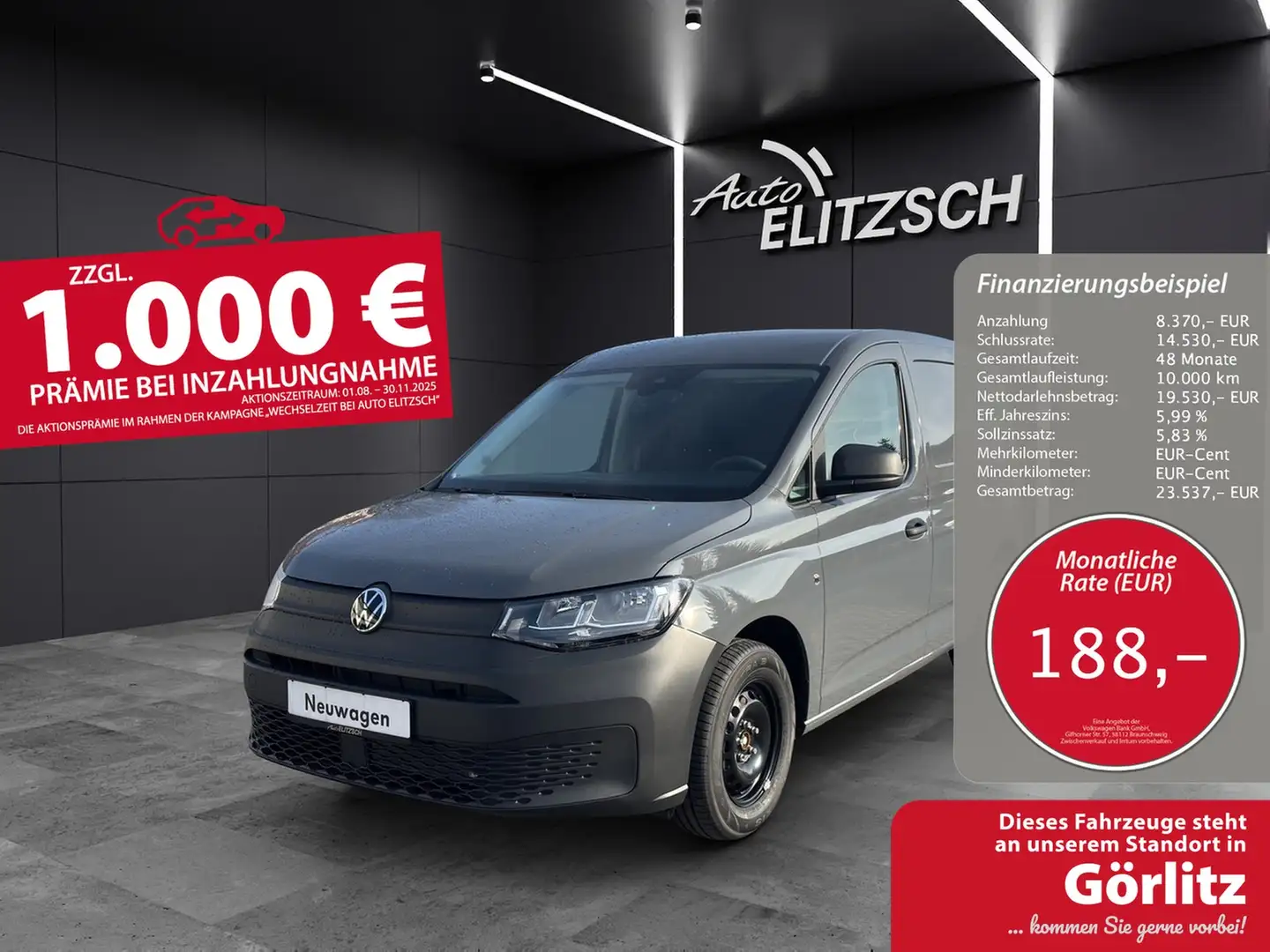 Volkswagen Caddy Kasten TDI KLIMA PDC GRA VORB. AHK Grau - 1