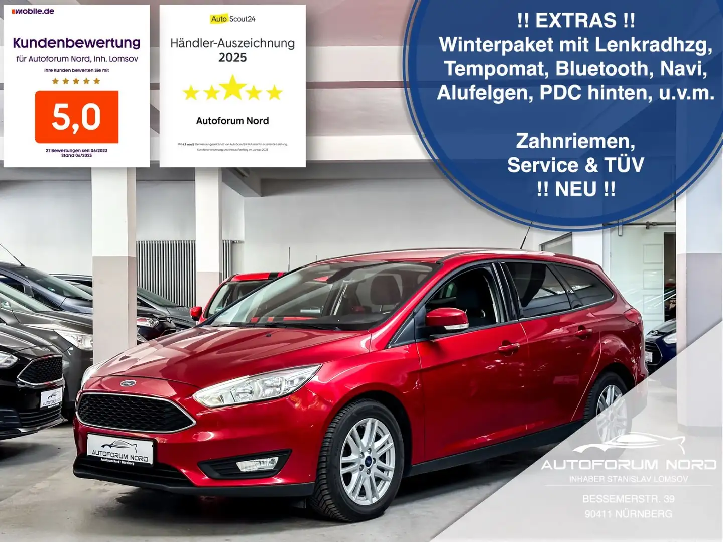 Ford Focus Turnier Business *NEU ZAHNRIEMEN+SERVICE* Rouge - 1
