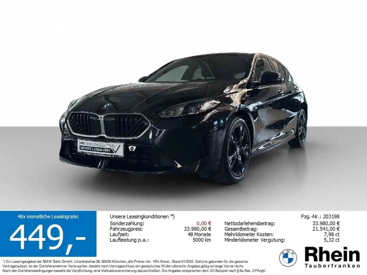 BMW 120 d Lim. M Sportpaket NaviProf*HUD*Parkassist Schwarz - 1