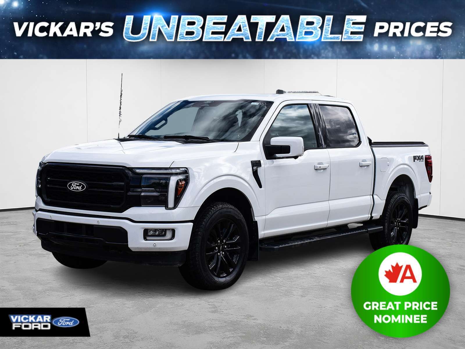 White 2024 Ford F-150 Pickup Truck Four-Wheel Drive Automatic