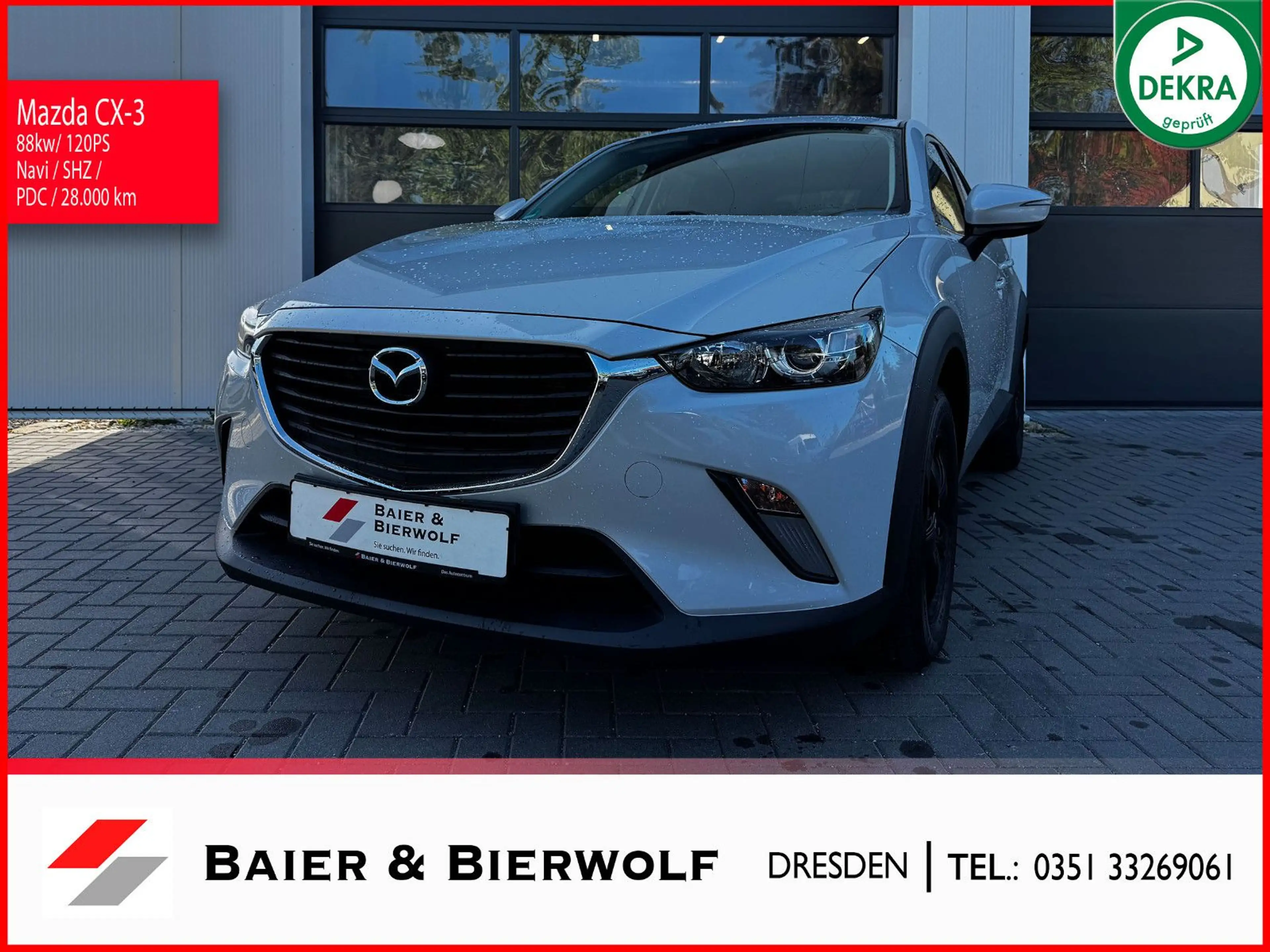 Mazda CX-3 Kizoku Navi PDC Freisprech 8-fach bereift
