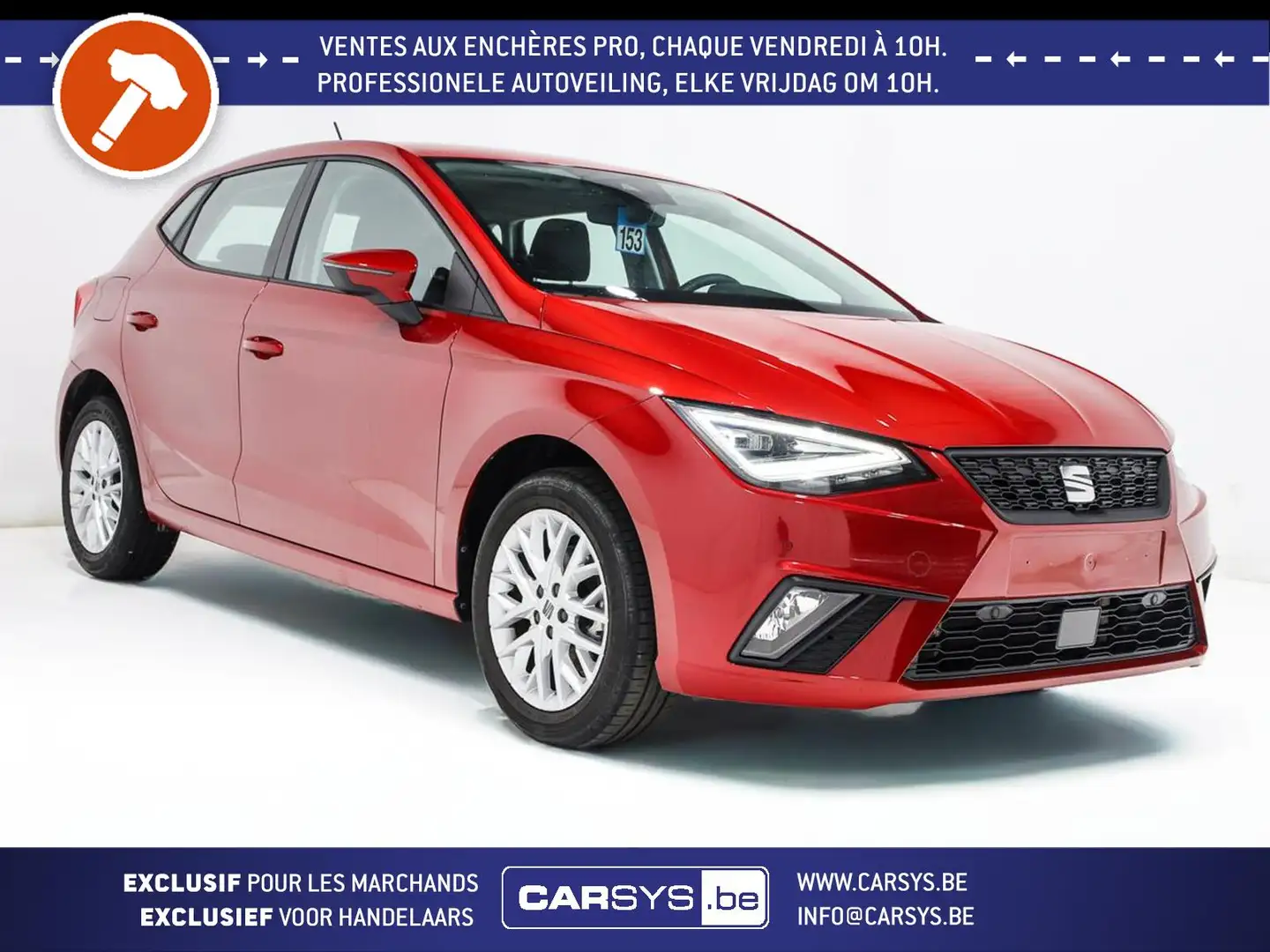 SEAT Ibiza 1.0 TSI 115 LED - JA16 - CAMERA - CARPLAY Rouge - 1