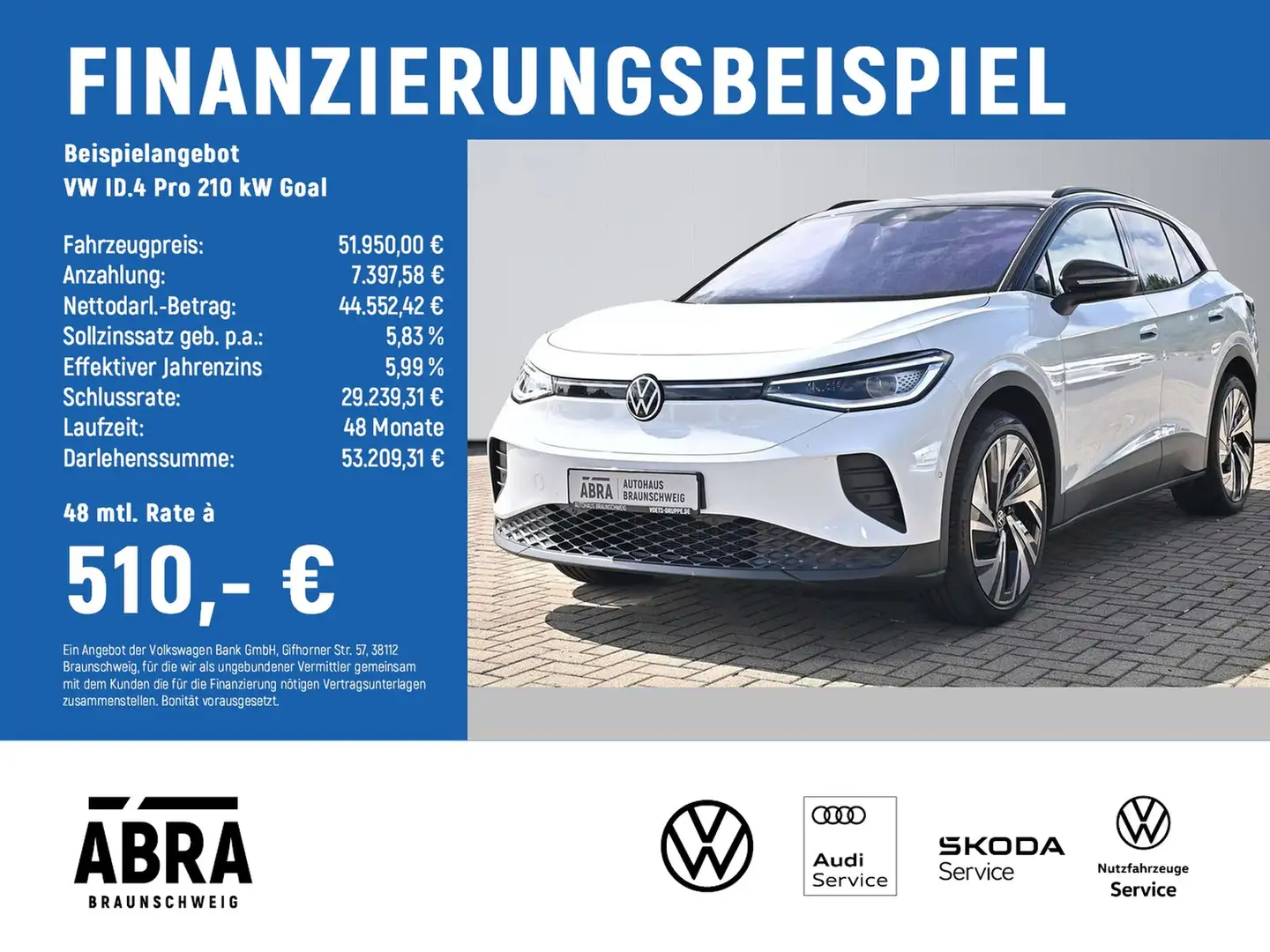 Volkswagen ID.4 Pro 210 kW Goal LED+NAV+HuD+AHK+CAM Weiß - 2