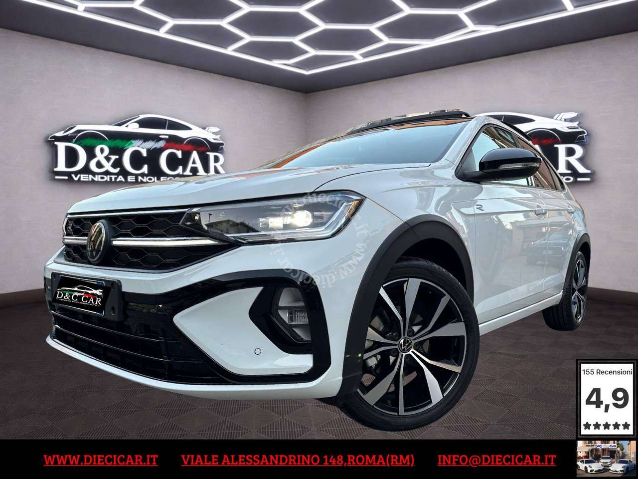 Volkswagen Taigo Taigo 1.0 tsi R-Line 115cv dsg MATRIX CAMERA TETTO UNIPRO 4ANNI GARANZIA 2TAGLIANDI PAGATI KEY-LESS CLIMA AUTO BRACCIOLO