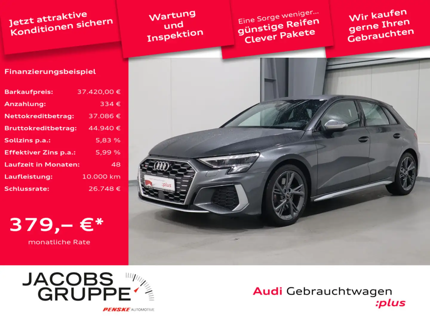 Audi S3 Sportback 2.0 TFSI quattro Navi*LED*PDC * Grau - 1