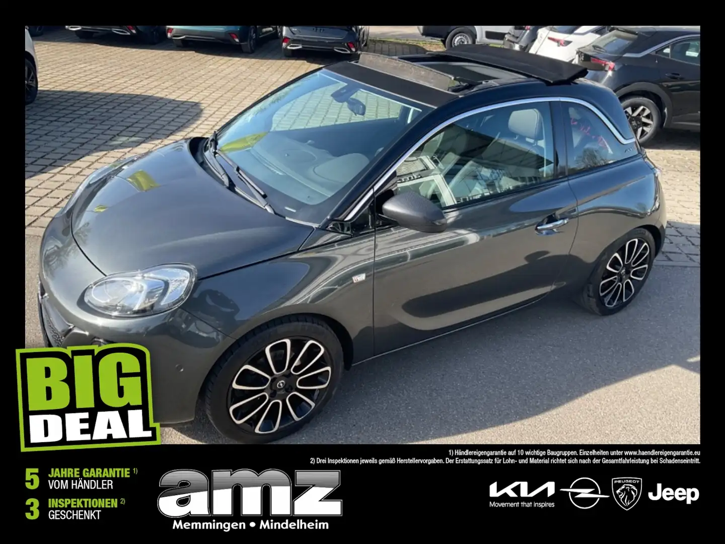 Opel Adam 1.4 Open Air Pano ParkAss. SpurW LM KlimaA Gris - 1