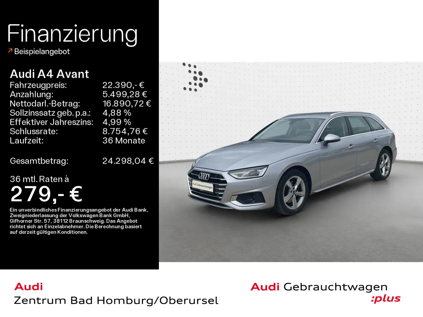 Audi A4 Advanced 35 TDI*Navi*Alu*PDC*Audi Conne Zilver - 1
