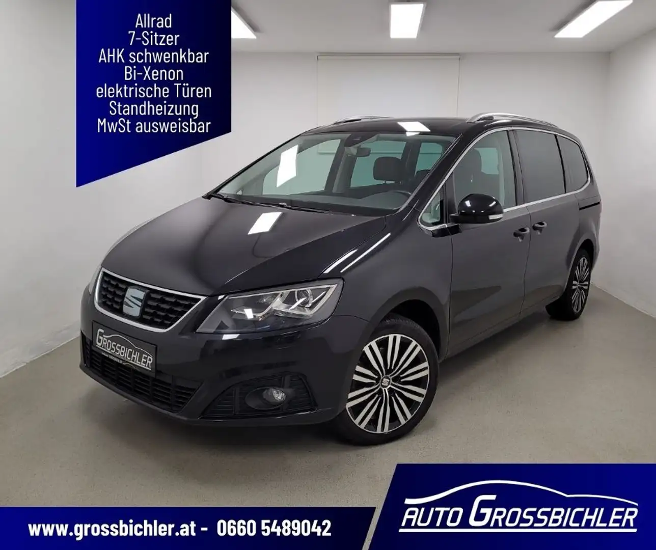 SEAT Alhambra Xcellence 2,0 TDI DSG 4WD 7 Sitze, AHK, el. Tür... Schwarz - 1