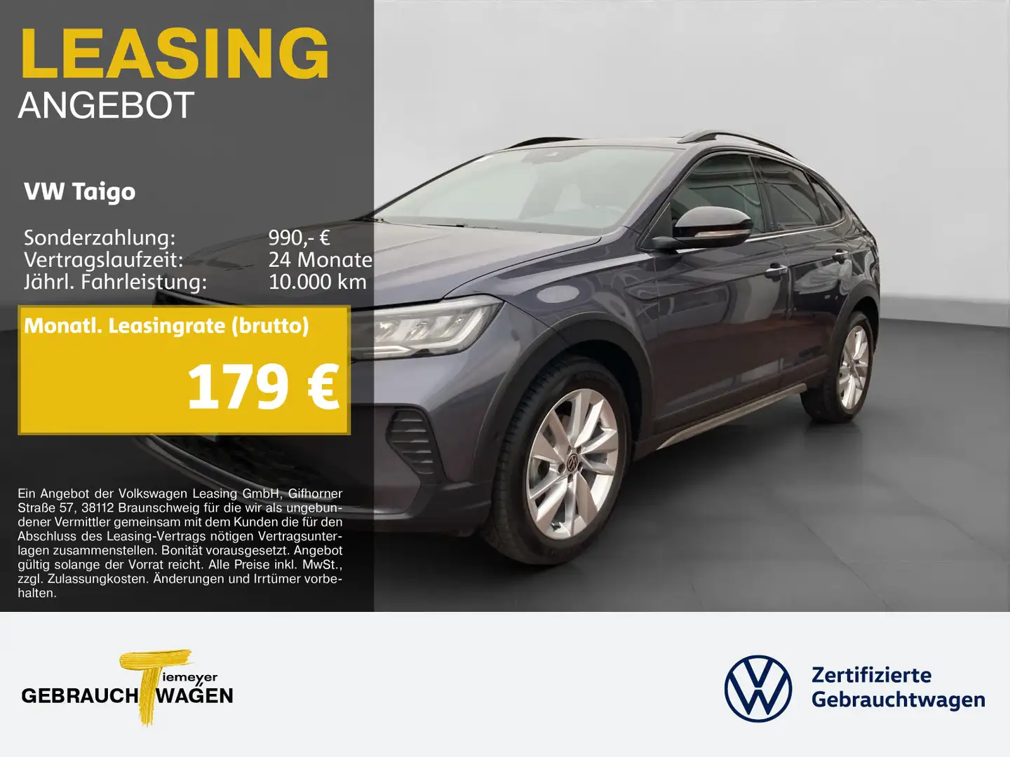 Volkswagen Taigo 1.0 TSI DSG GOAL LED NAVI ACC SITZHZ LM16 Grau - 1