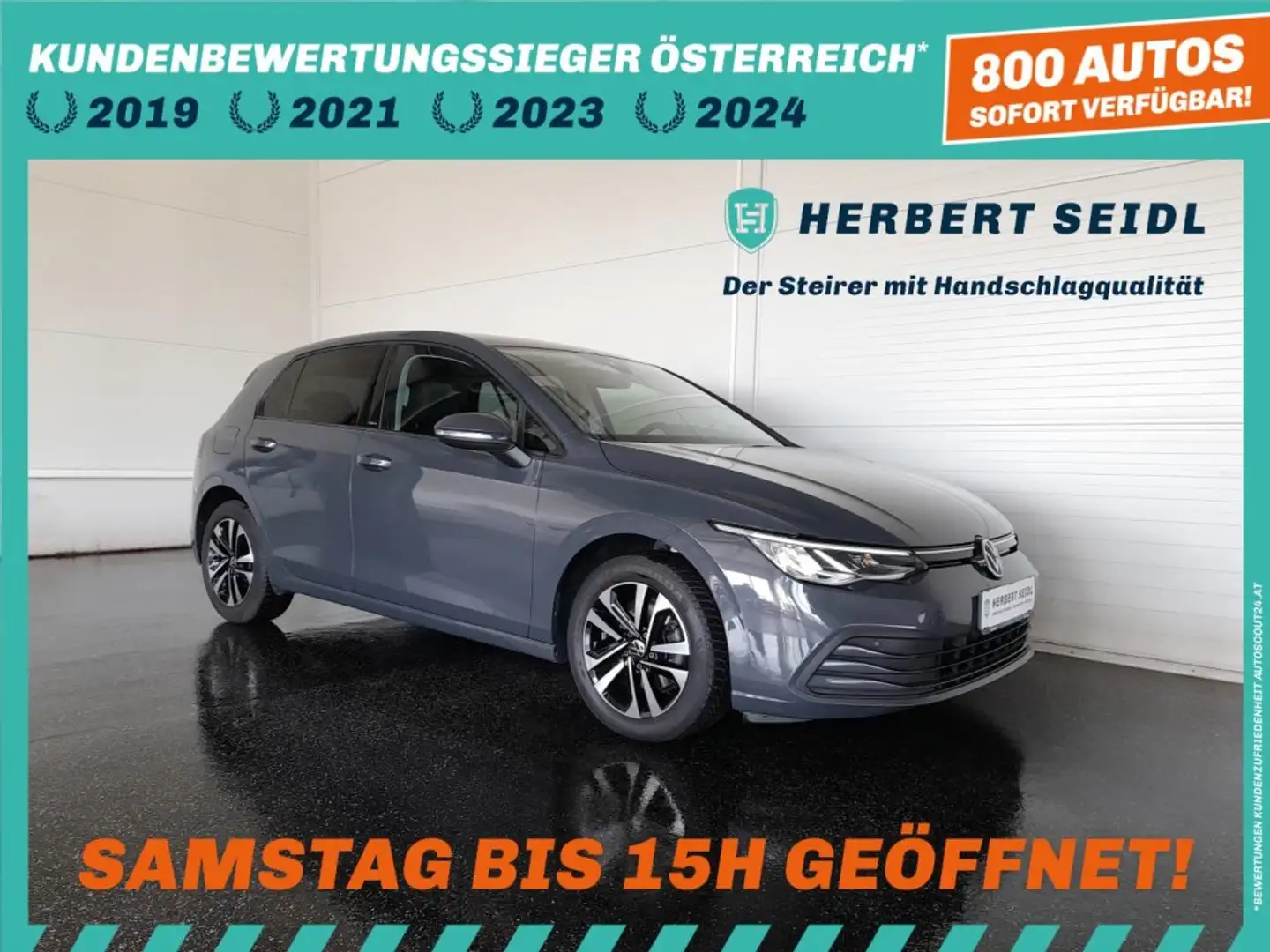 Volkswagen Golf VIII UNITED 2,0 TDI DSG *LED MIT FLA / VIRTUELL / NAVI / AHV / ACC / 3-ZONEN KLIMA / VERKEHRSZEICHEN & SPURHALTEASSIST* Grau - 1