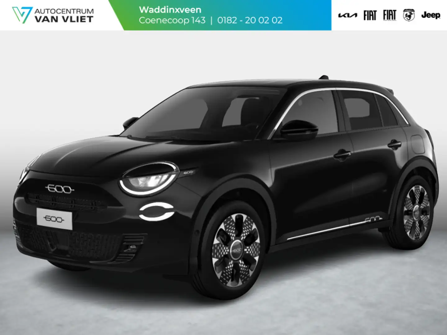 Fiat 600 1.2 Hybrid La Prima | Leder | Stoelmassage | Trekh Zwart - 1
