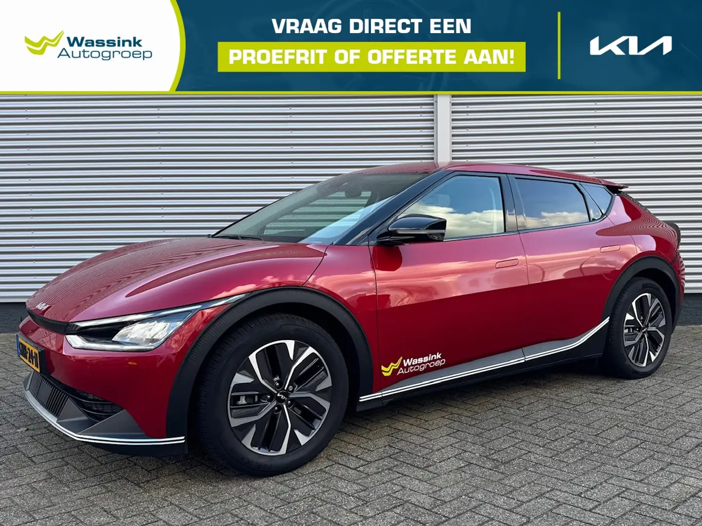 Kia EV6 58kWh 169pk RWD Air | Navigatie | Stoel/Stuurwielv Rood - 1