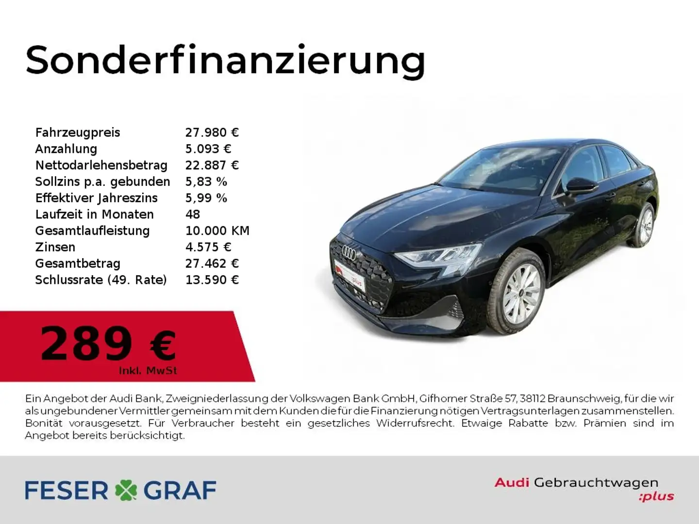 Audi A3 Limousine 30 TFSI SHZ/CarPlay/GRA/PDC Schwarz - 1