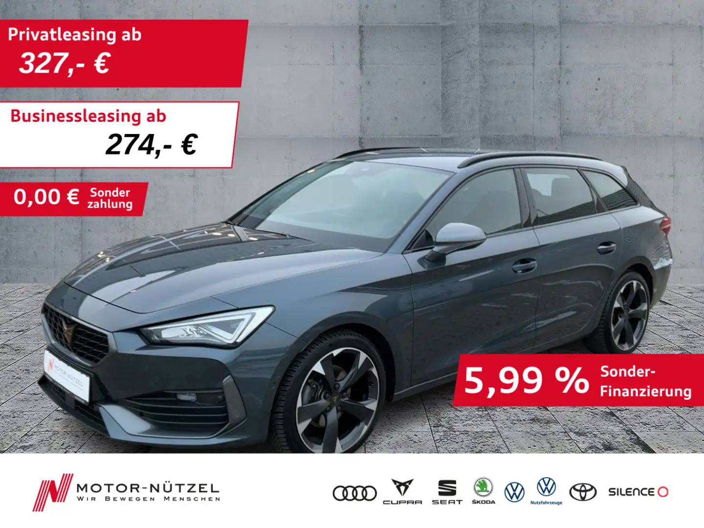 CUPRA Leon ST 1.5 eTSI DSG LED+ACC+NAV+APP+SHZ+RFK+PDC Grau - 1