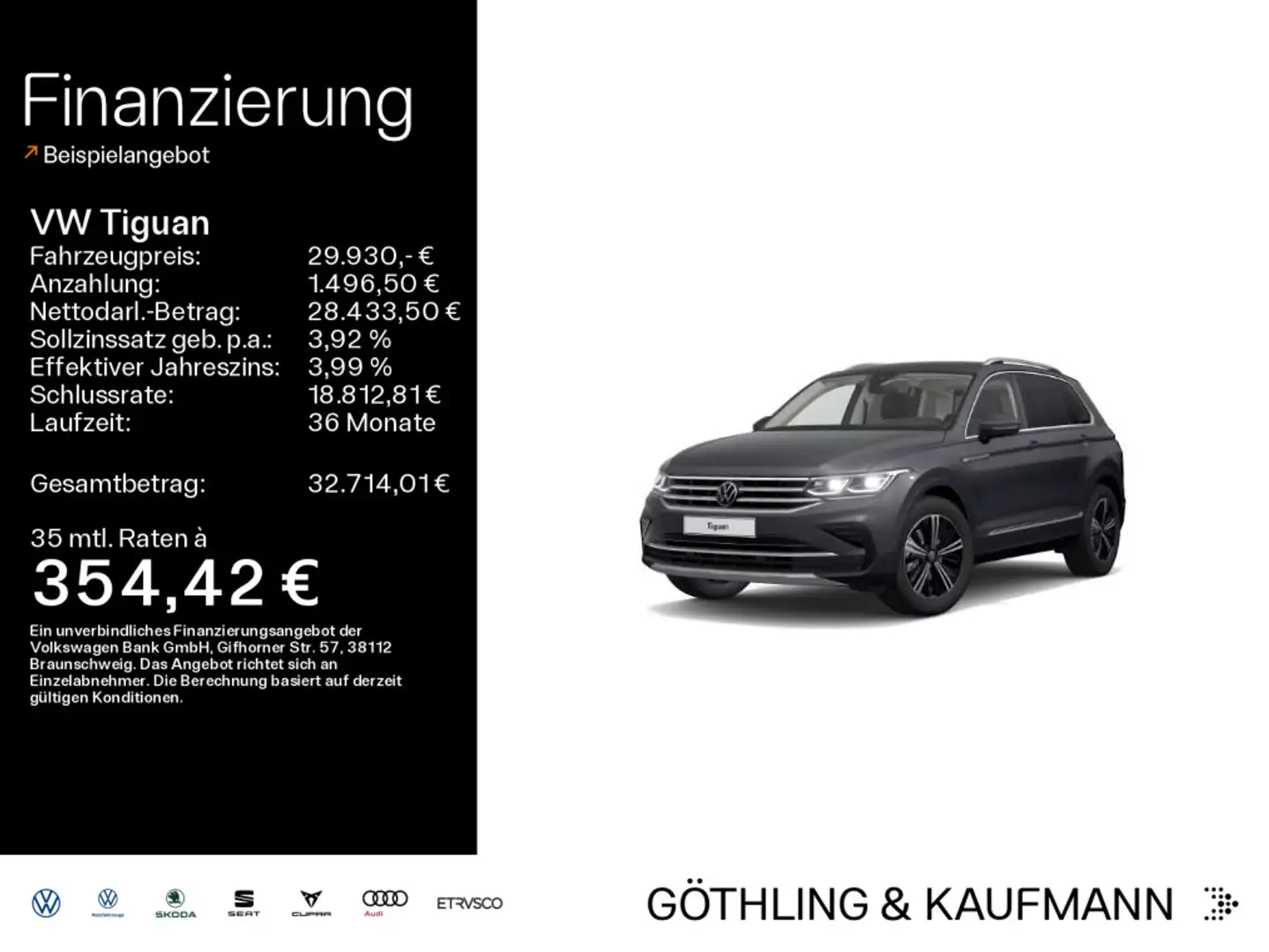 Volkswagen Tiguan Elegance 1.5 TSI DSG*NAVI*STDHZG*KAM*IQ-L Grau - 1