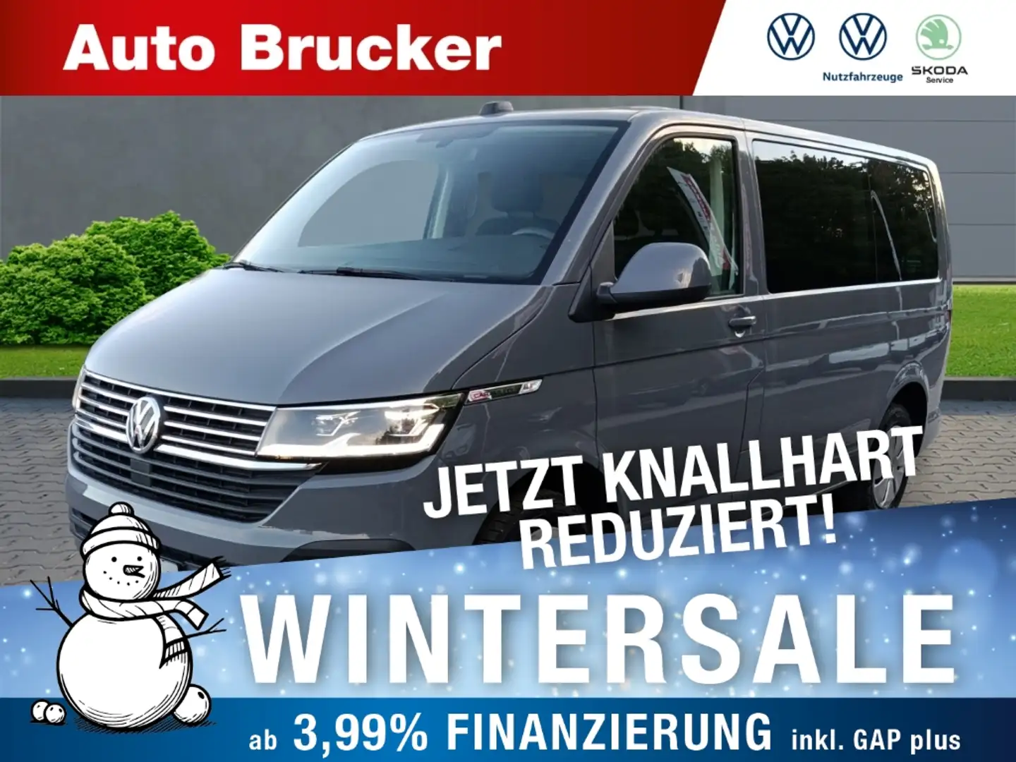 Volkswagen T6.1 Caravelle 2.0 TDI LED+Sitzh.+DAB+Navi+beh. Frontsch. Grau - 1