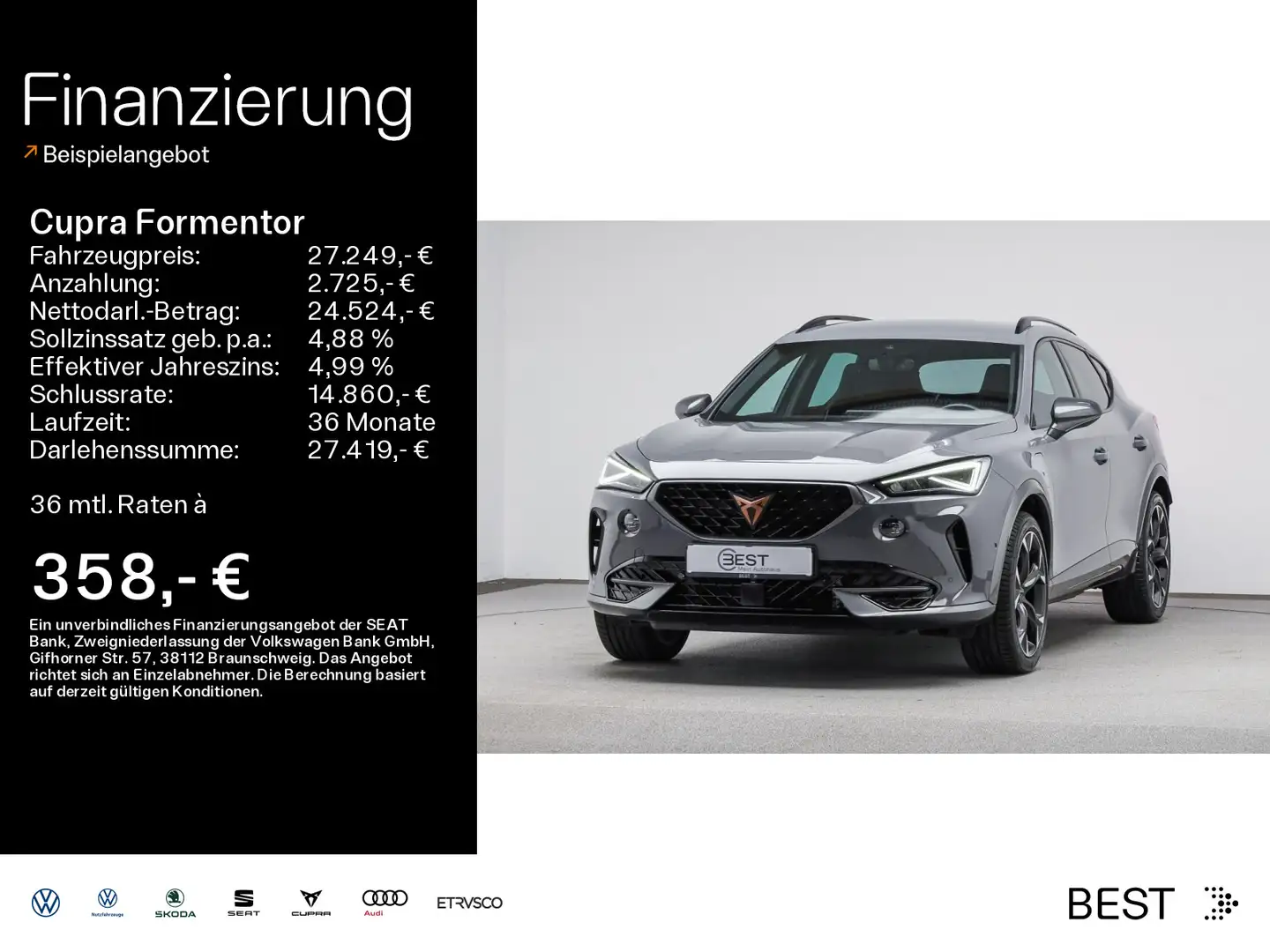 CUPRA Formentor 1.4 e-Hybrid VZ*KAMERA*NAVI*KLIMA*PDC* Gris - 1