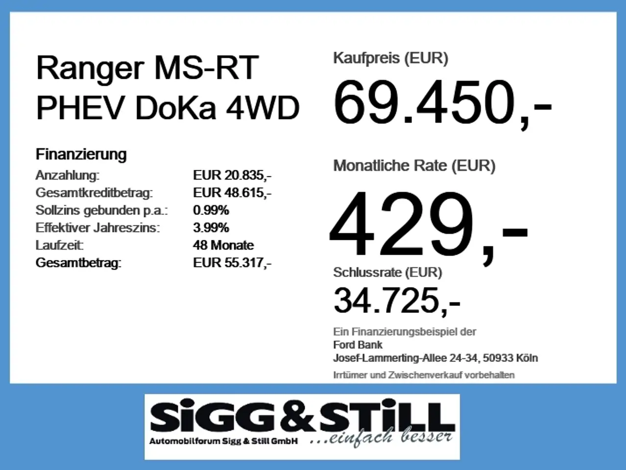 Ford Ranger MS-RT PHEV DoKa 4WD NAVI*ACC*PDC*360°*SHZ 4
