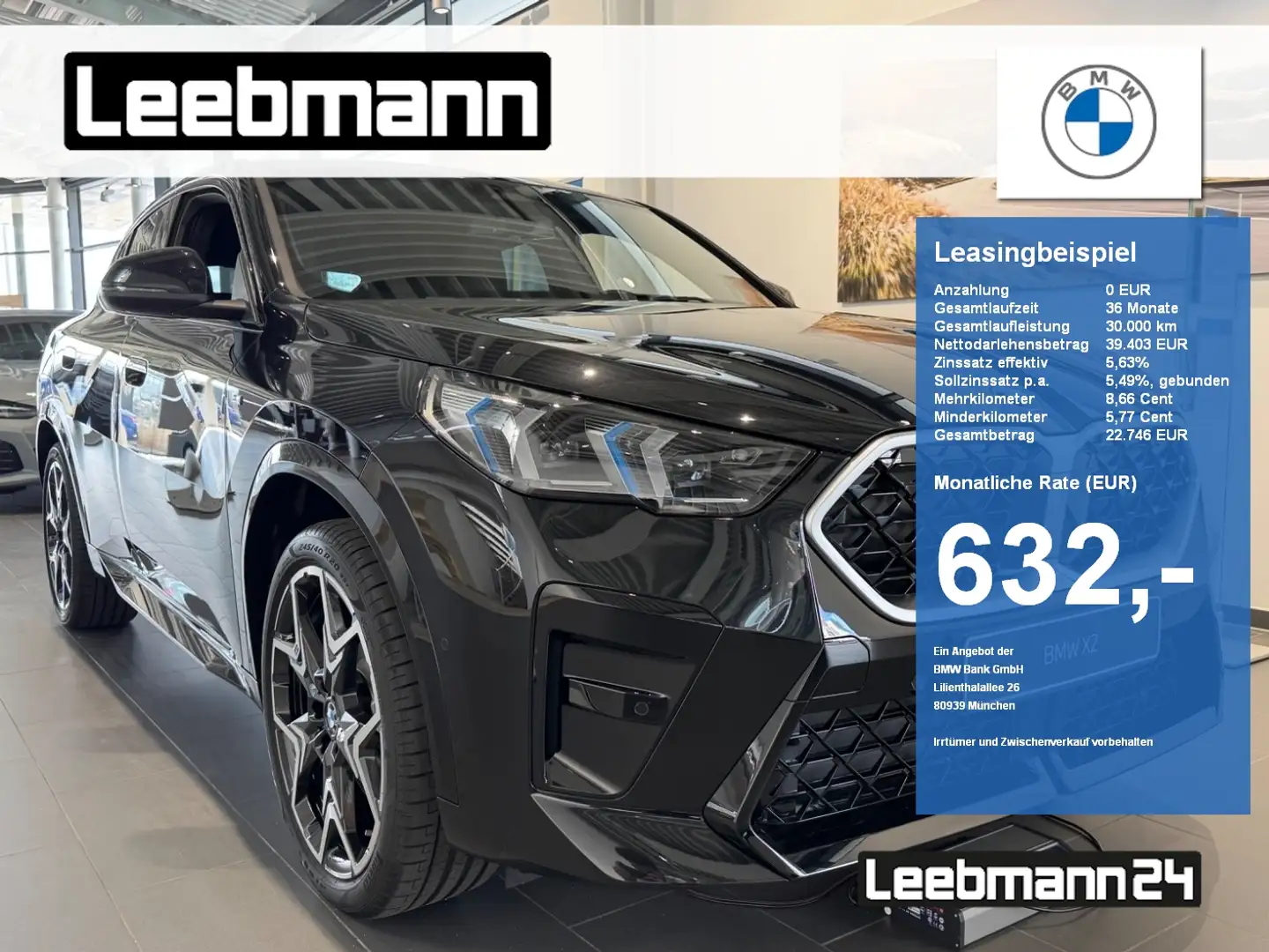 BMW X2 sDrive20i M-Sportpaket AHK/Premium/20-Zoll/Qi Schwarz - 1