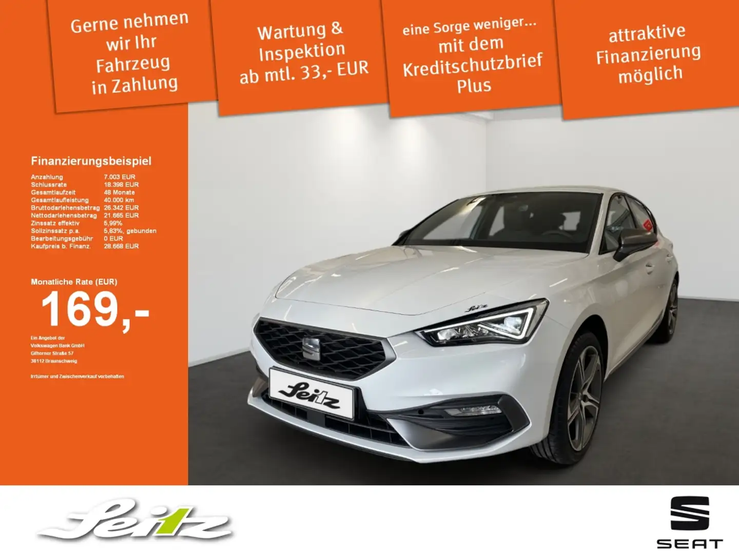 SEAT Leon 1.5 TSI FR Plus *AHK*LED*KAMERA*NAVI* Weiß - 1