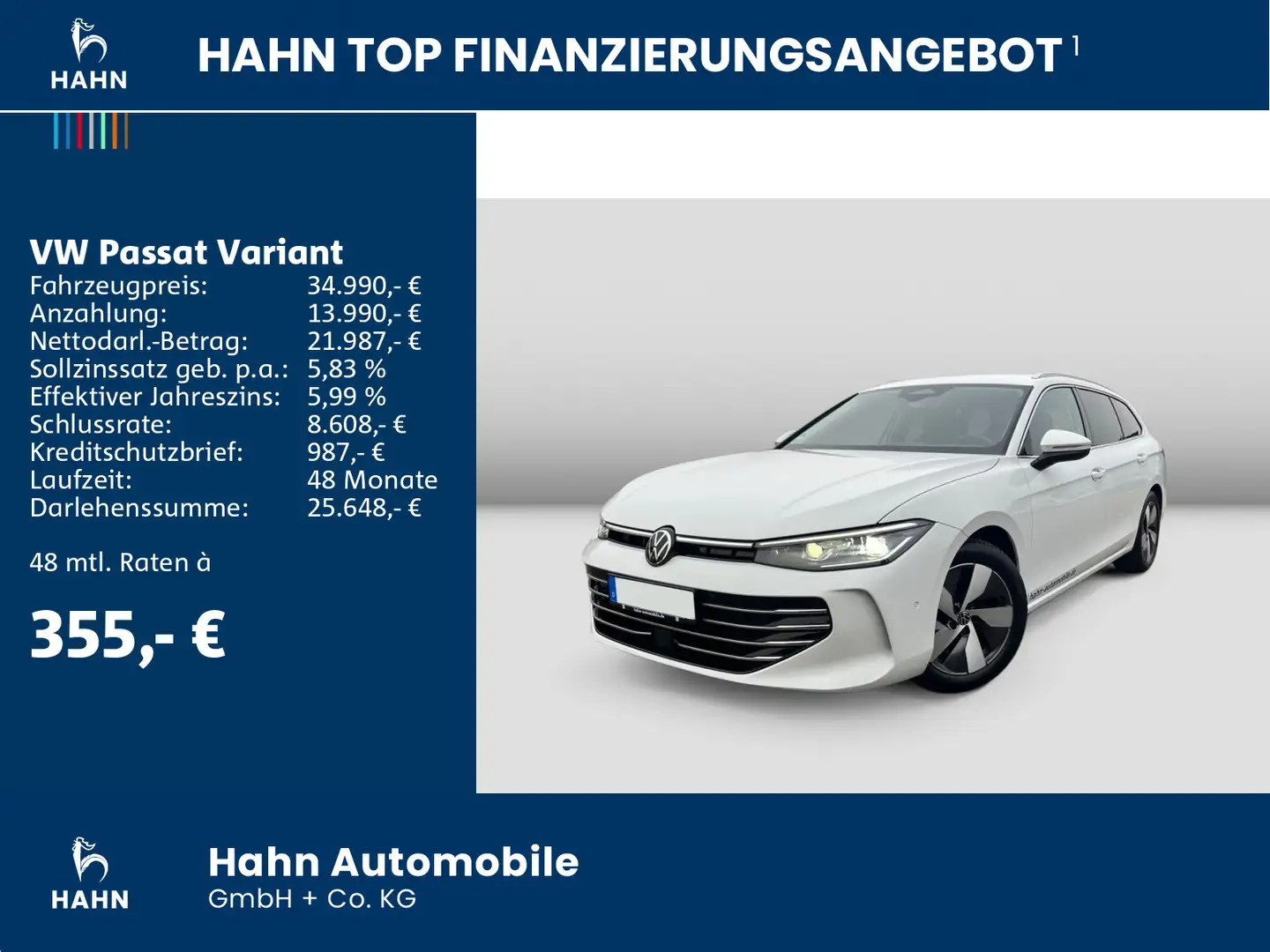 Volkswagen Passat Variant 2.0TDI Elegance AHK Matrix 360° Weiß - 2