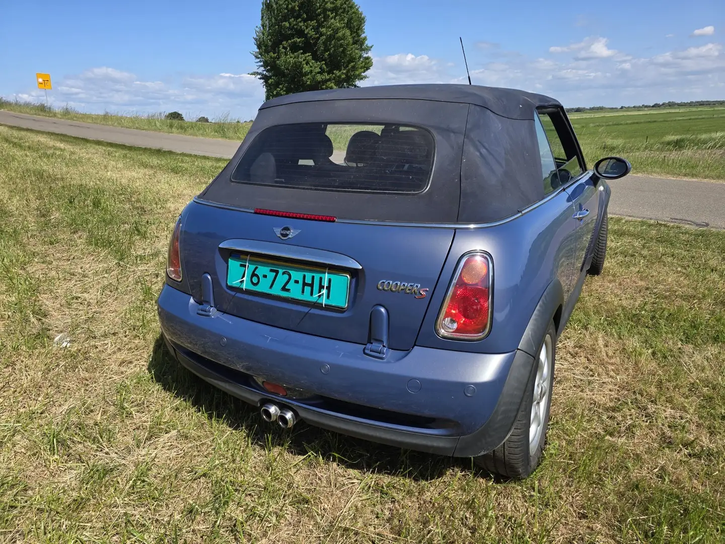 MINI Cooper S 1.6 Cabrio 2005 Airco Leer Nieuwe APK Blauw - 2