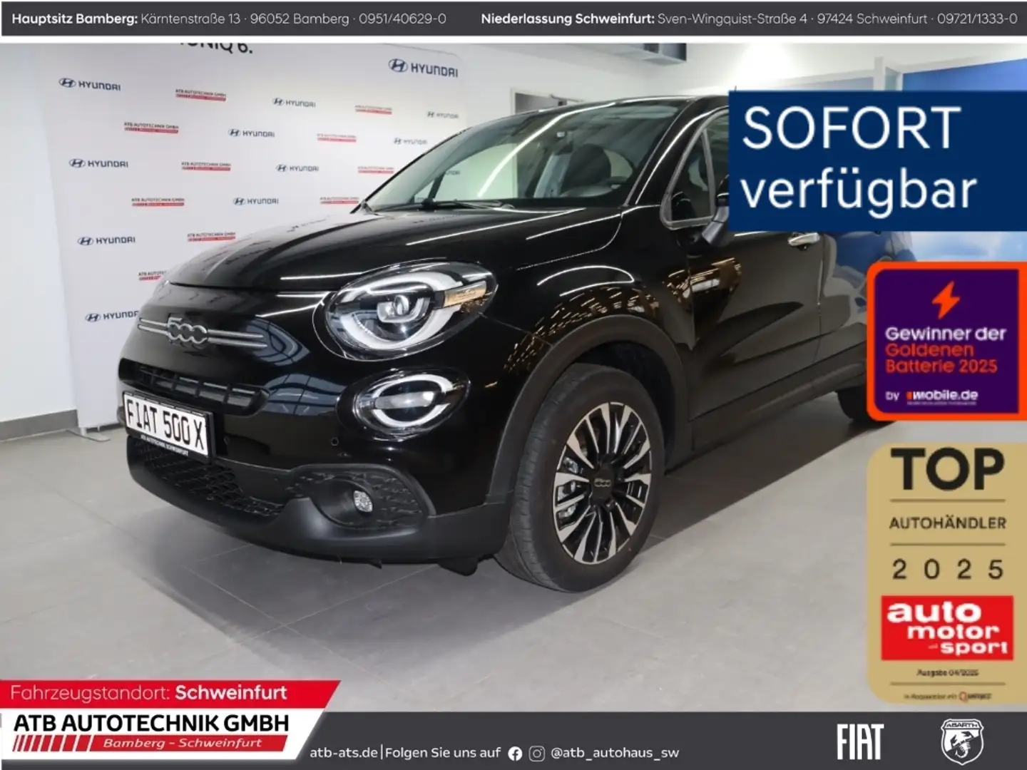 Fiat 500X MY23 HYBRID 1.5 GSE Style-, Komfortpaket Schwarz - 1