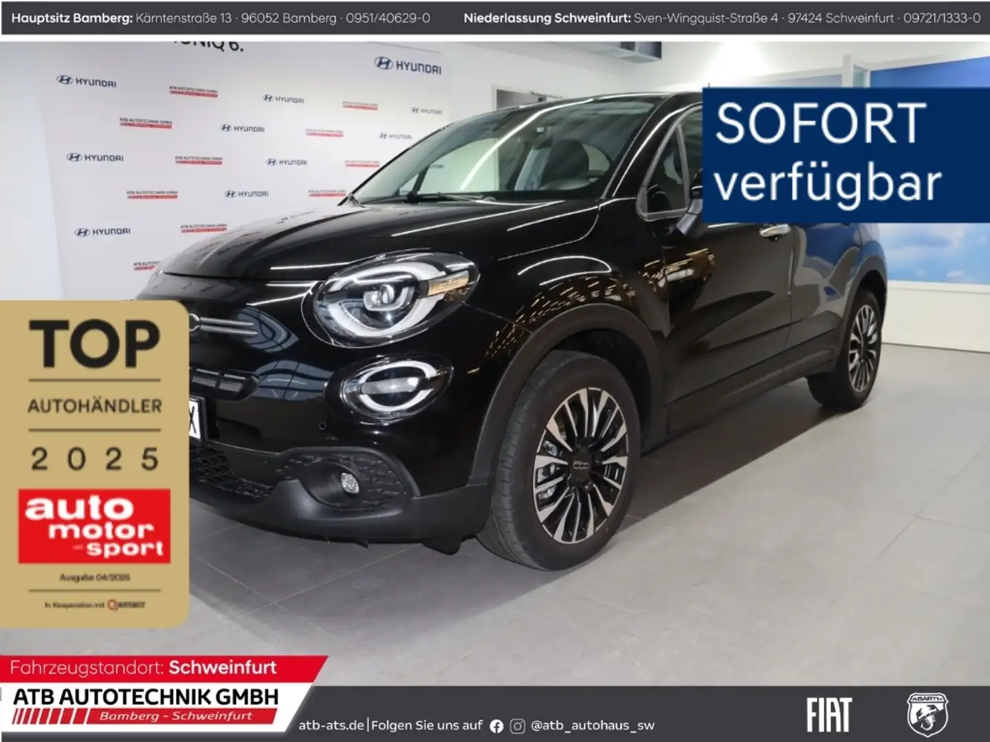 Fiat 500X MY23 HYBRID 1.5 GSE Style-, Komfortpaket Чорний - 1
