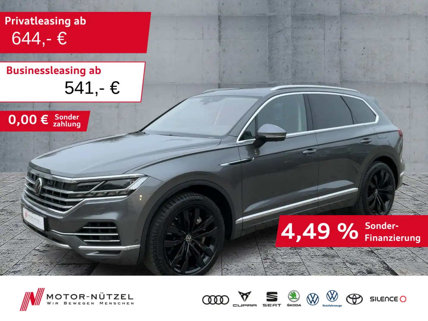 Volkswagen Touareg TSI eHYBRID 5JG+MATRIX+NAVI+AIR+AHK+PANO Grau - 1