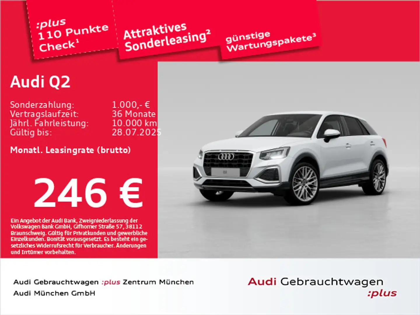 Audi Q2 35 TFSI S tronic advanced AHK/Leder/Navi+ Weiß - 1