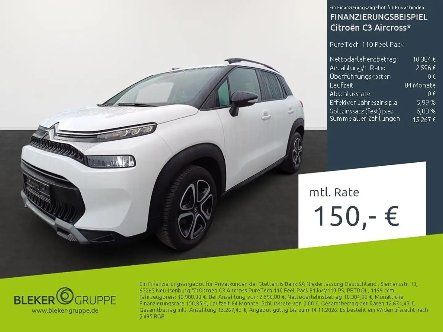 Citroen C3 Aircross PureTech 110 Feel Pack Blanc - 1