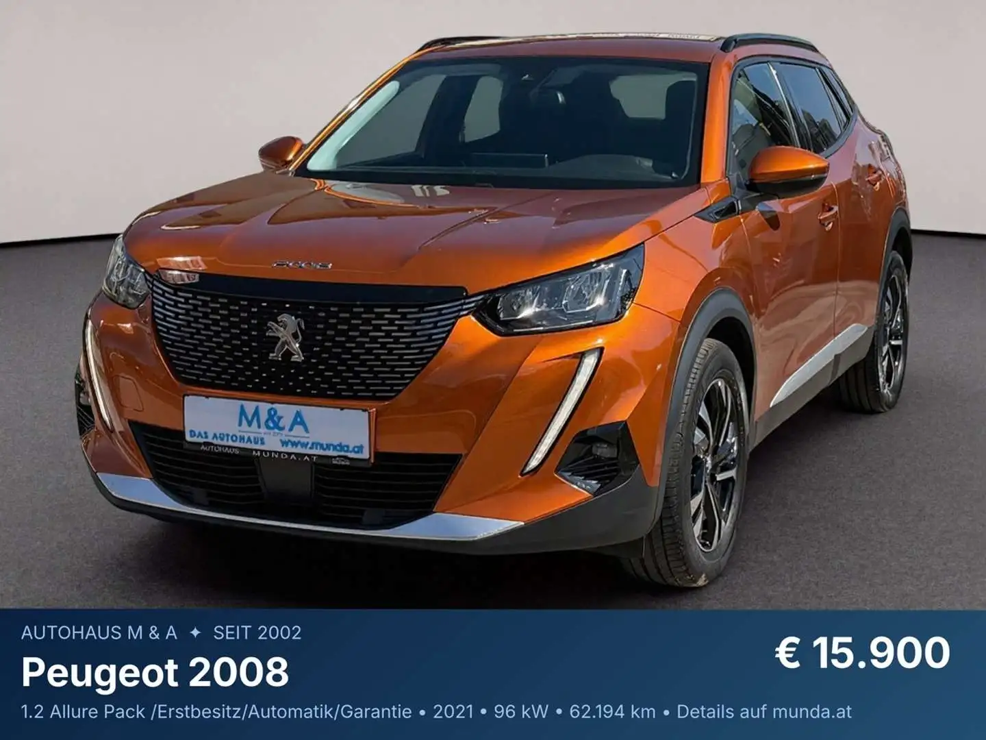 Peugeot 2008 1.2 Allure Pack /Erstbesitz/Automatik/Garantie Orange - 1