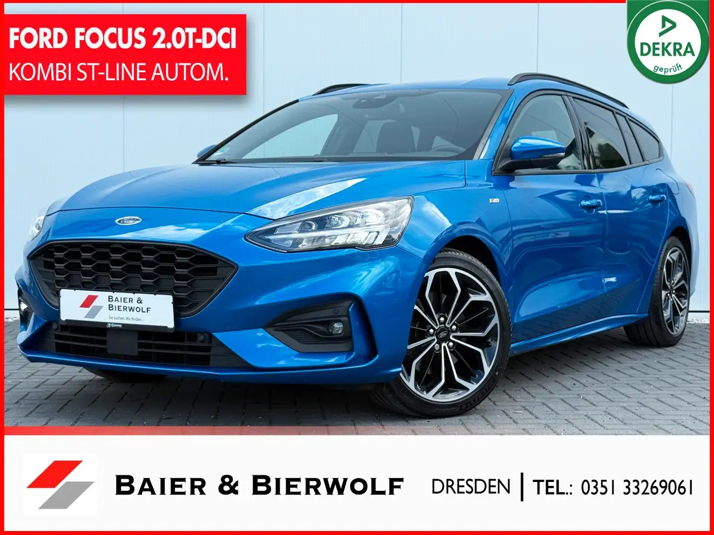 Ford Focus Turnier ST-Line 2.0TDC-i AUTOMATIK ACC AHK Blauw - 1
