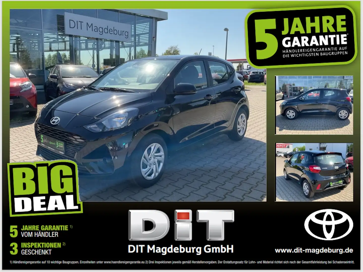 Hyundai i10 1.0 Trend Navi.SpurH, Kamera, PDC, NSW Zwart - 1