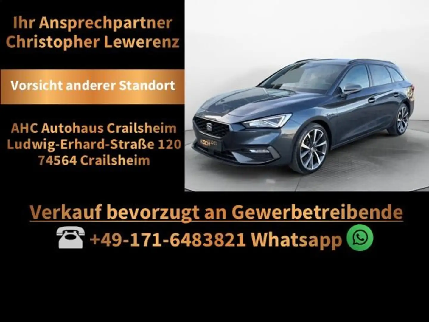 SEAT Leon ST 2.0 TDI FR DSG Navi AHK LED Gris - 1