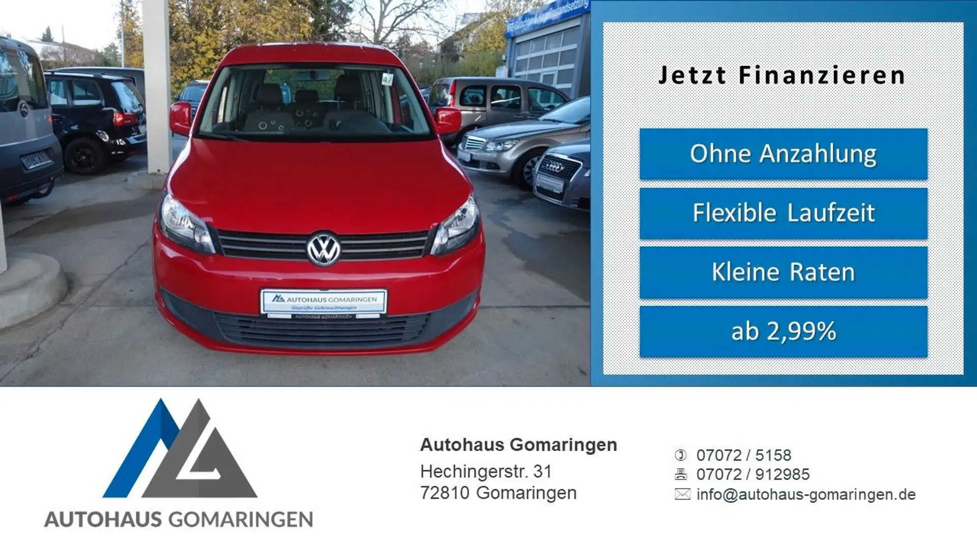 Volkswagen Caddy Roncalli Trendline*Klimaut.*AHK*Scheckheft Rot - 1