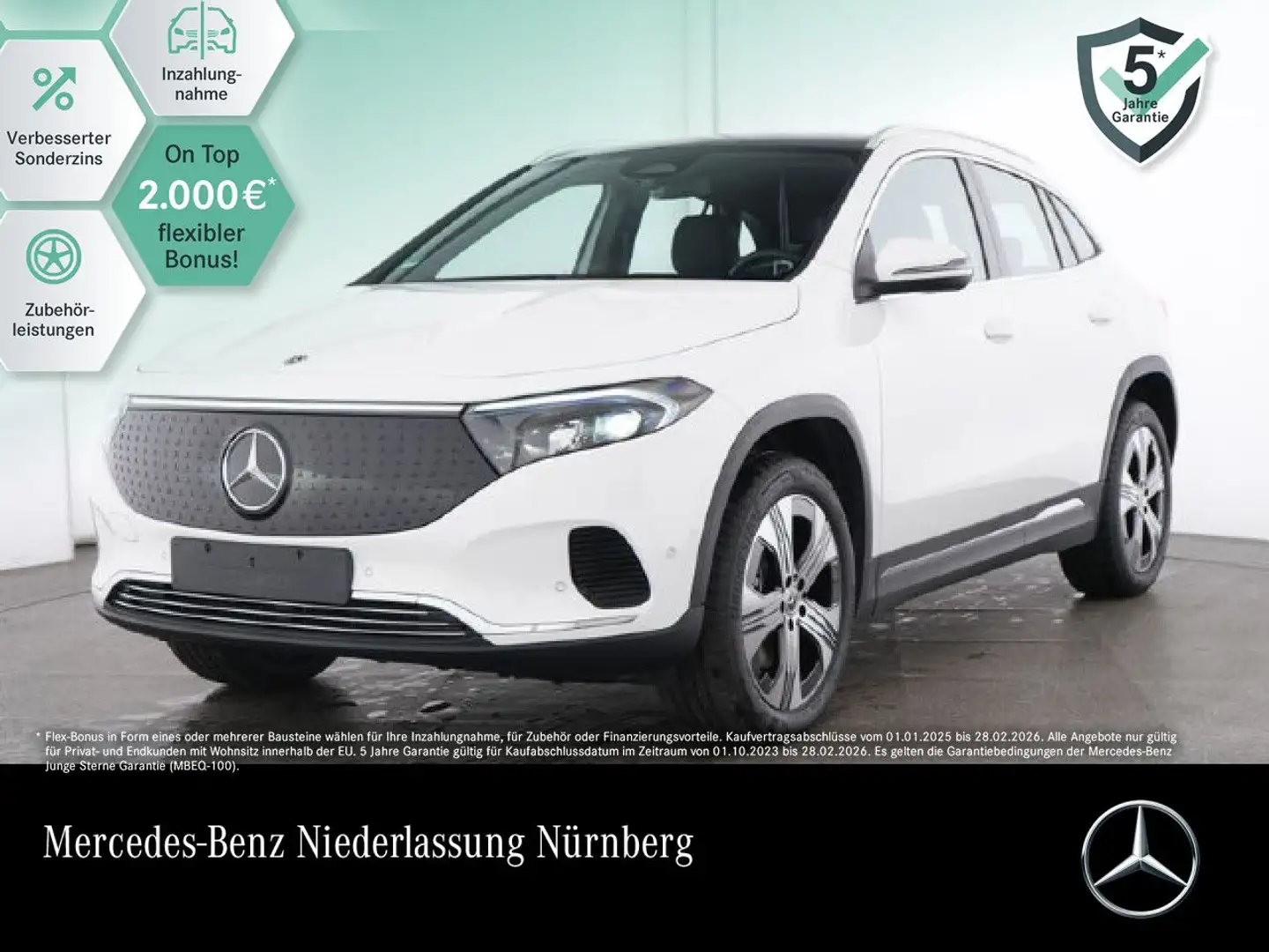 Mercedes-Benz EQA 300 4M PROG+ADVANCED+PANO+KAMERA+MEMORY+SPUR Blanc - 1