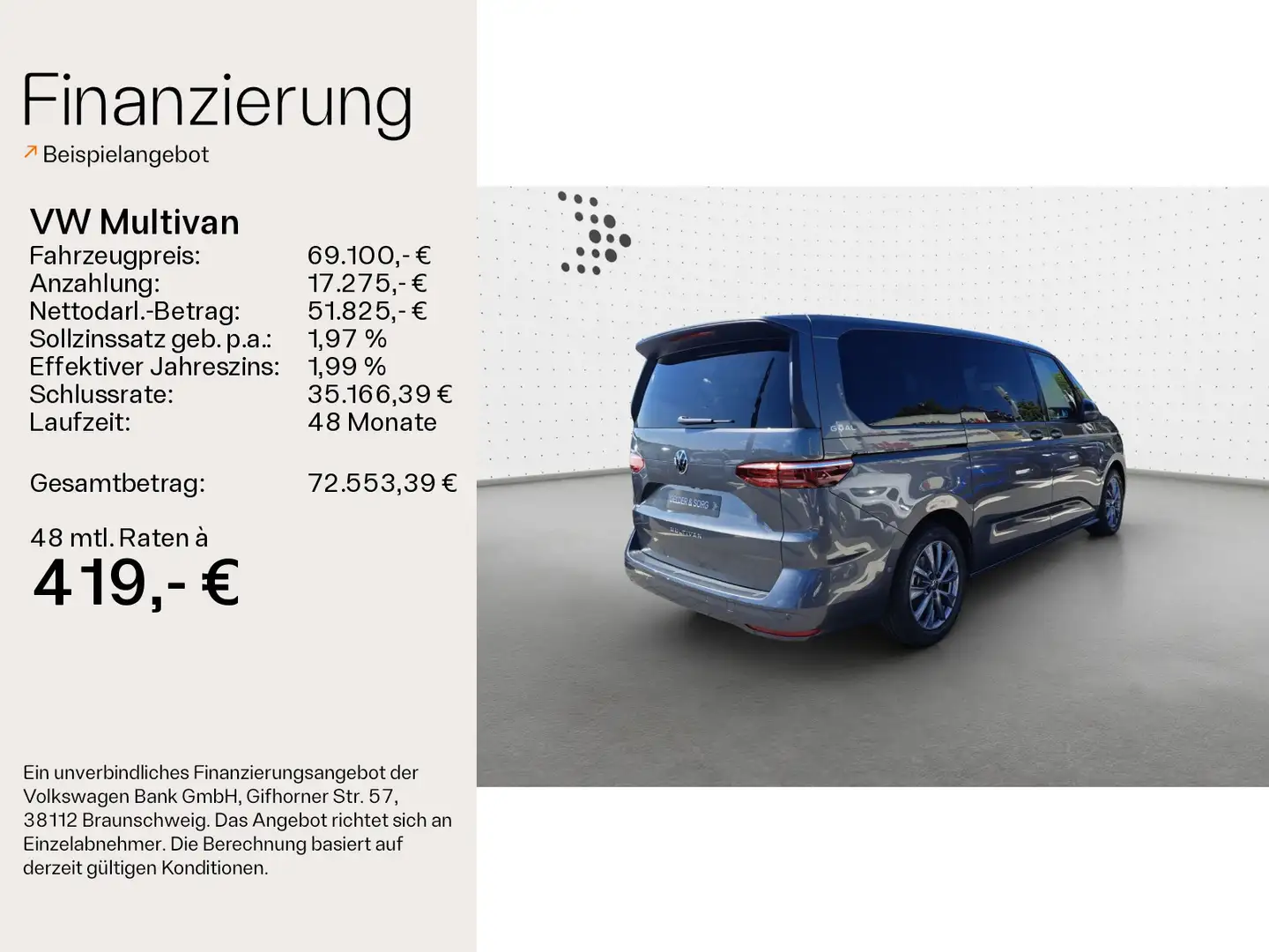 Volkswagen T7 Multivan GOAL TDI LÜ *AHK*Stand*Vis-a-Vis*IQ Grijs - 2