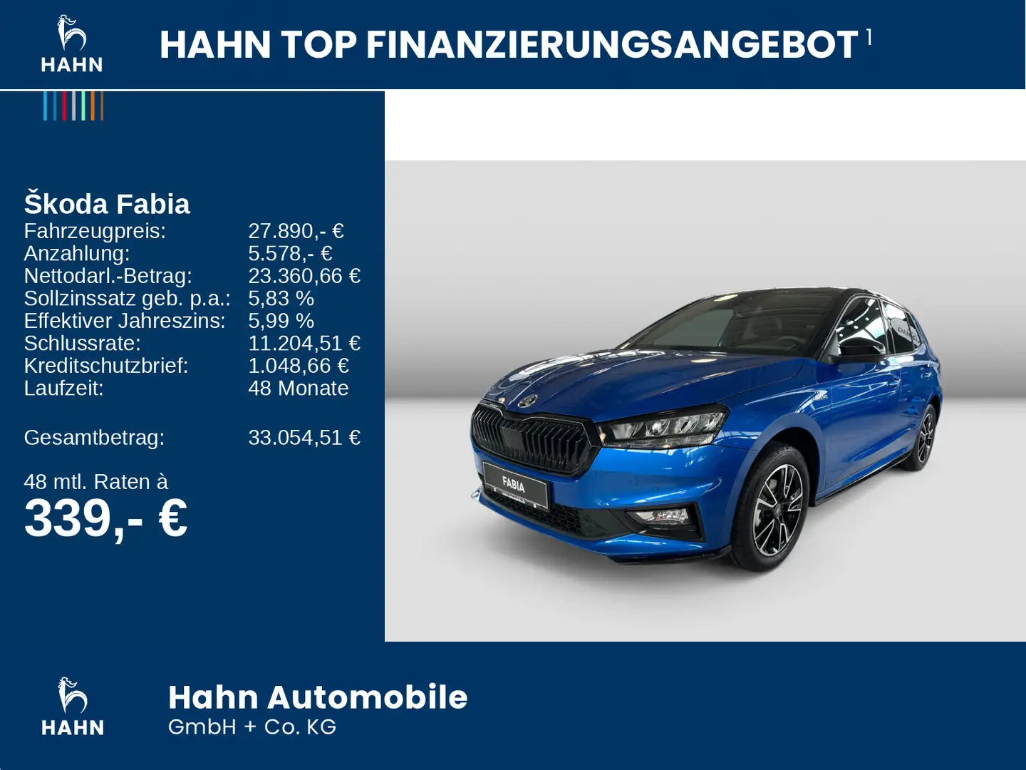 Skoda Fabia Monte Carlo 115PS DSG Assistenz Navi  PDC Blau - 2
