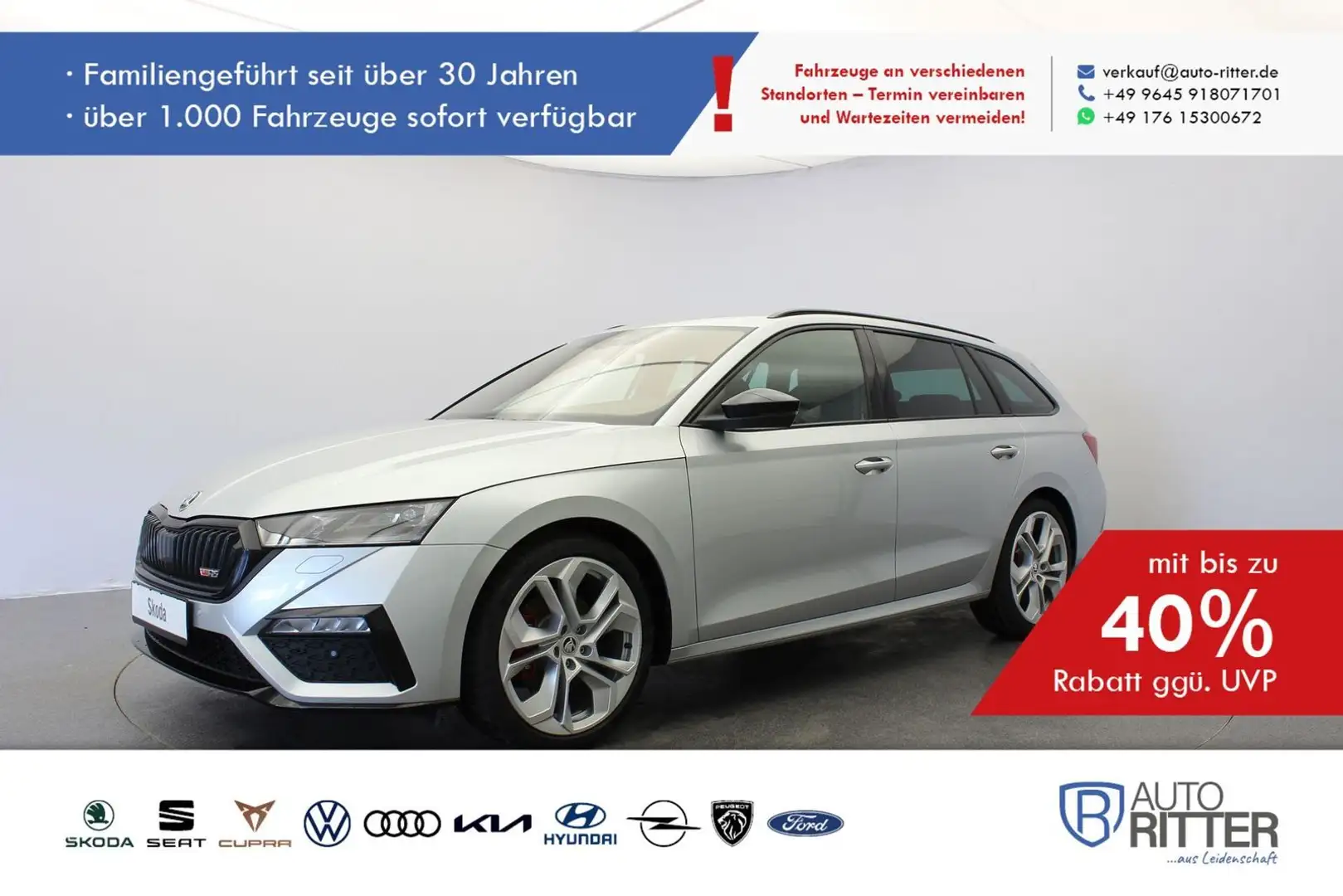 Skoda Octavia Combi RS ACC|RFK|LED|Navi|Carplay|Kli... Silber - 1