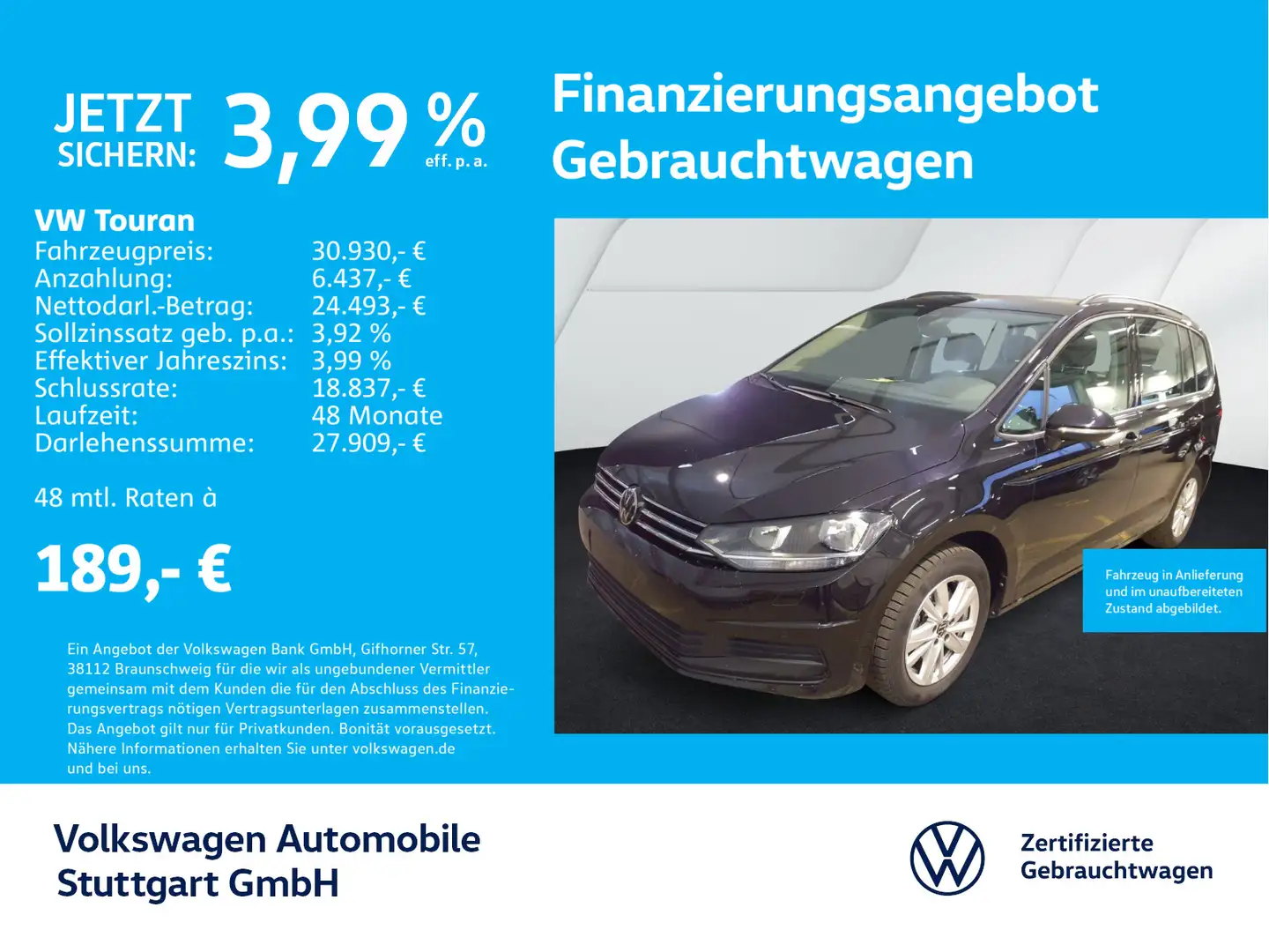 Volkswagen Touran Comfortline 1.5 TSI DSG 7-Sitze Navi ACC Schwarz - 1