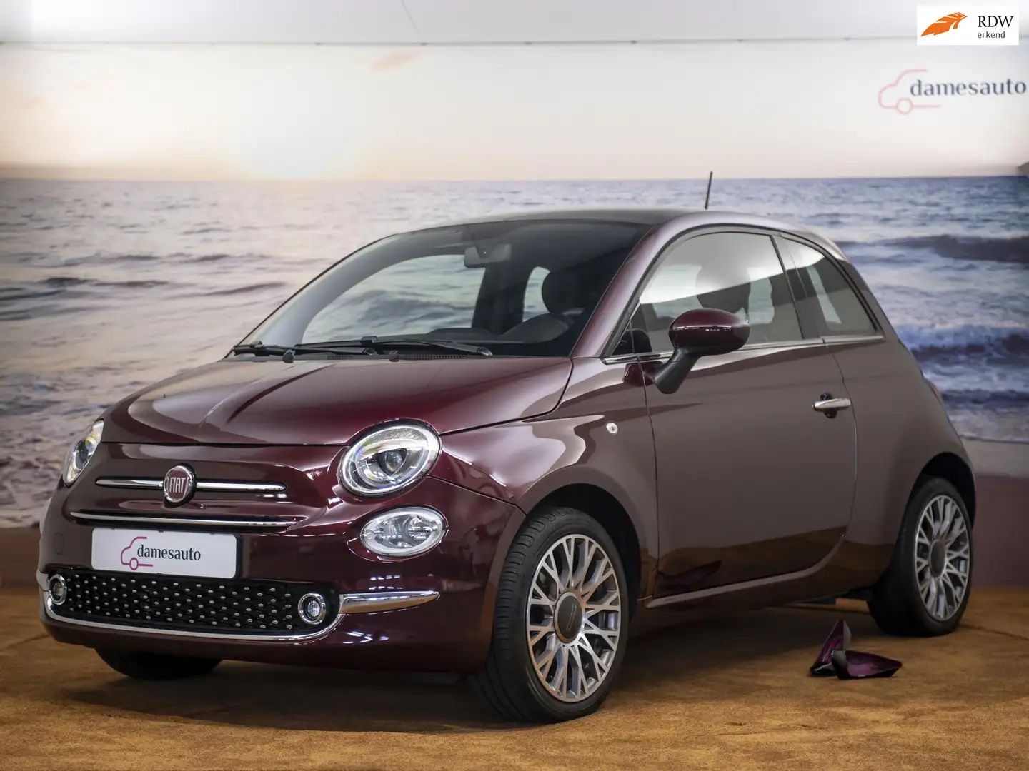 Fiat 500 1.2 Star Bordeaux|Cruise control|nieuwe APK| Panor Rouge - 1