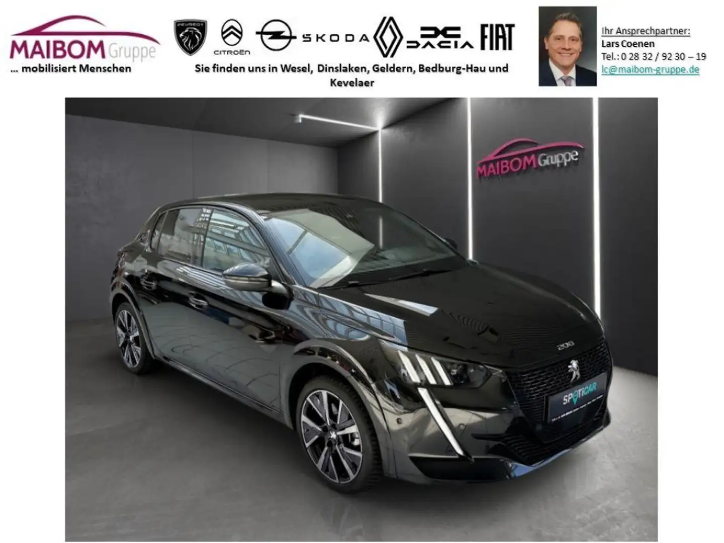 Peugeot e-208 208 Elektromotor 136 GT Schwarz - 2