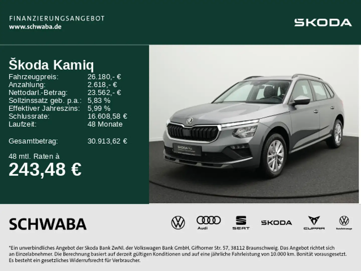 Skoda Kamiq Selection 1.5 TSI DSG *ACC*LED*KAM*16''* Grau - 1