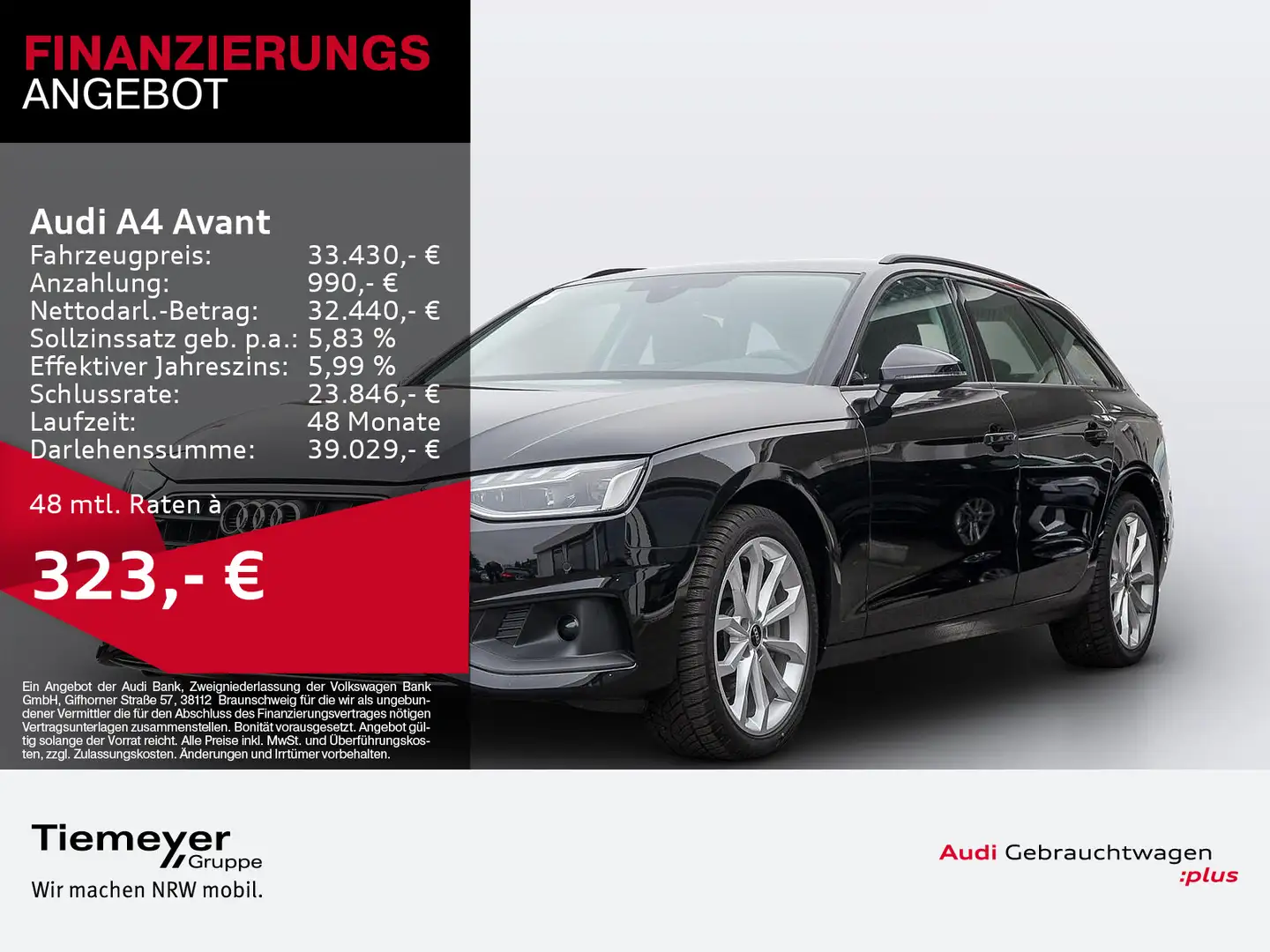 Audi A4 40 TFSI AHK BUSINESS LM19 Schwarz - 1