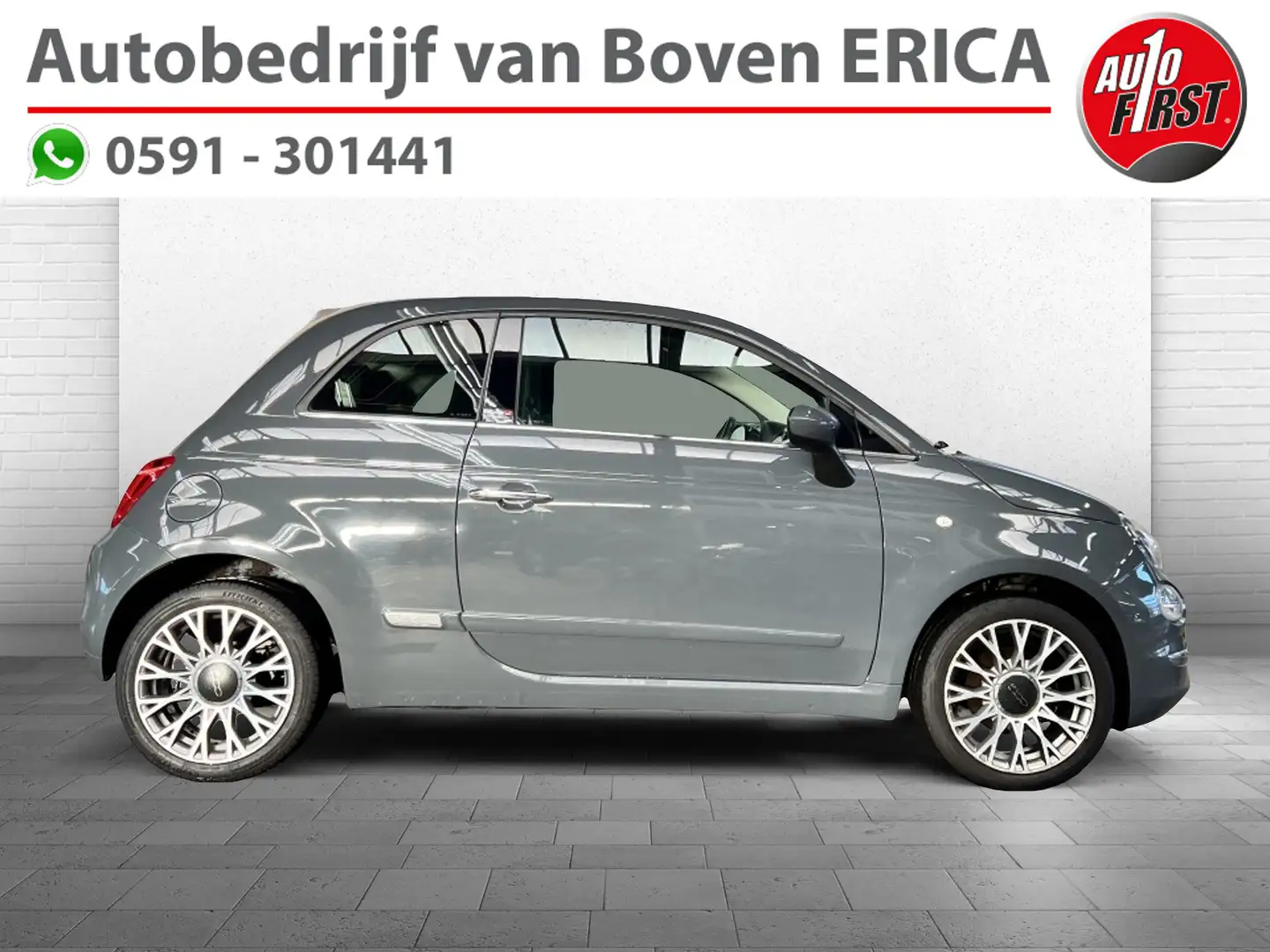 Fiat 500C 0.9 TwinAir Turbo Lounge 80pk Cruise Airco Navigat Gris - 1